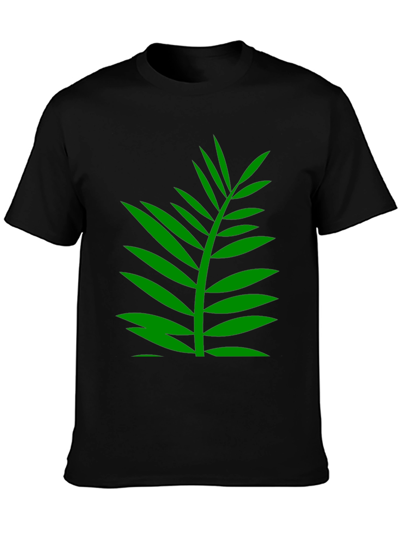 Tropical Palm Leaf Graphic T-Shirt - Black