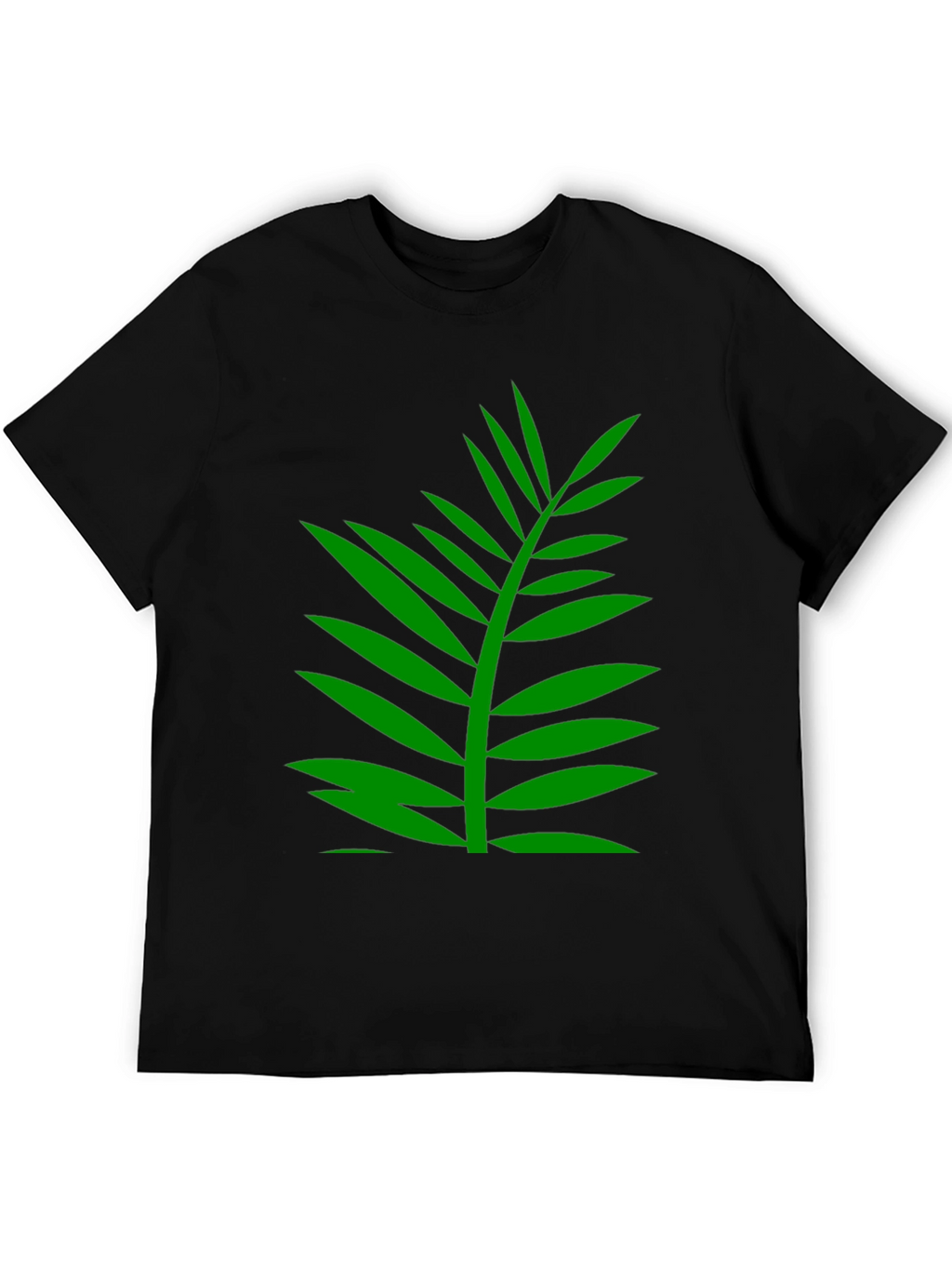 Tropical Palm Leaf Graphic T-Shirt - Black