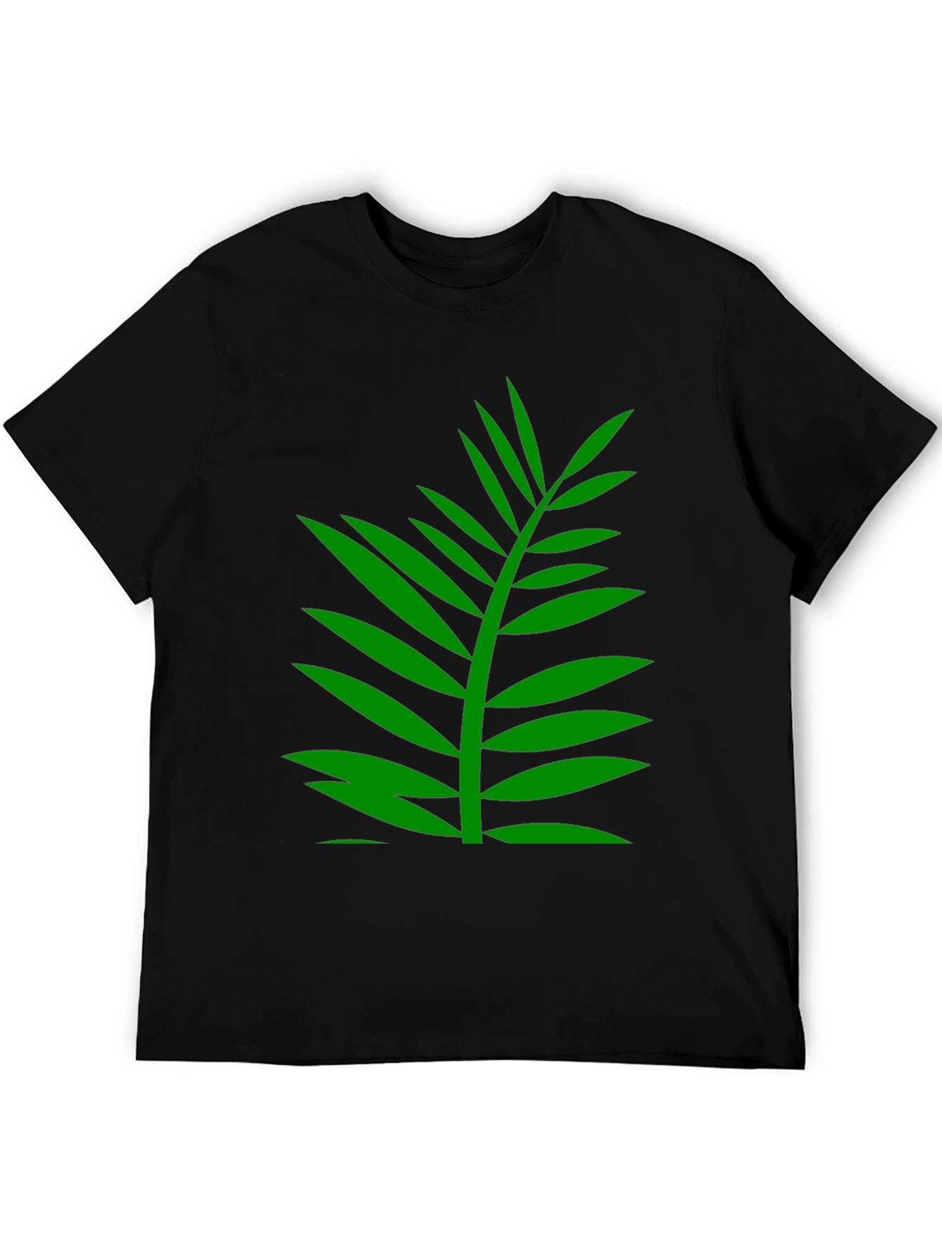 Tropical Palm Leaf Graphic T-Shirt - Black