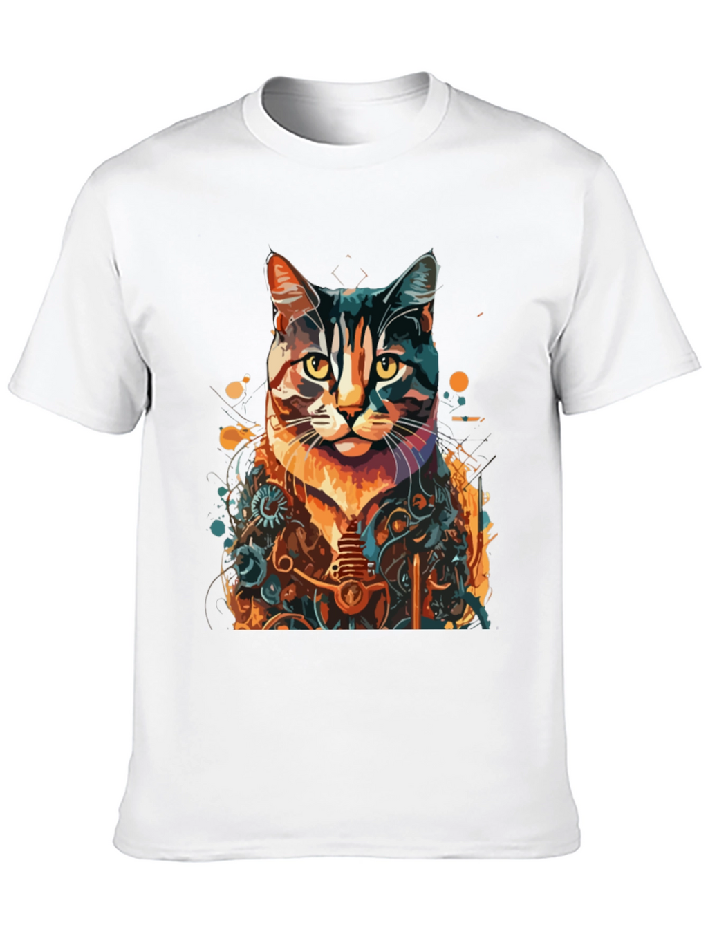 Steampunk Cat Graphic Tee - Unique Design