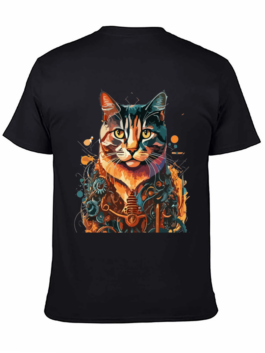 Steampunk Cat Graphic Tee - Unique Design