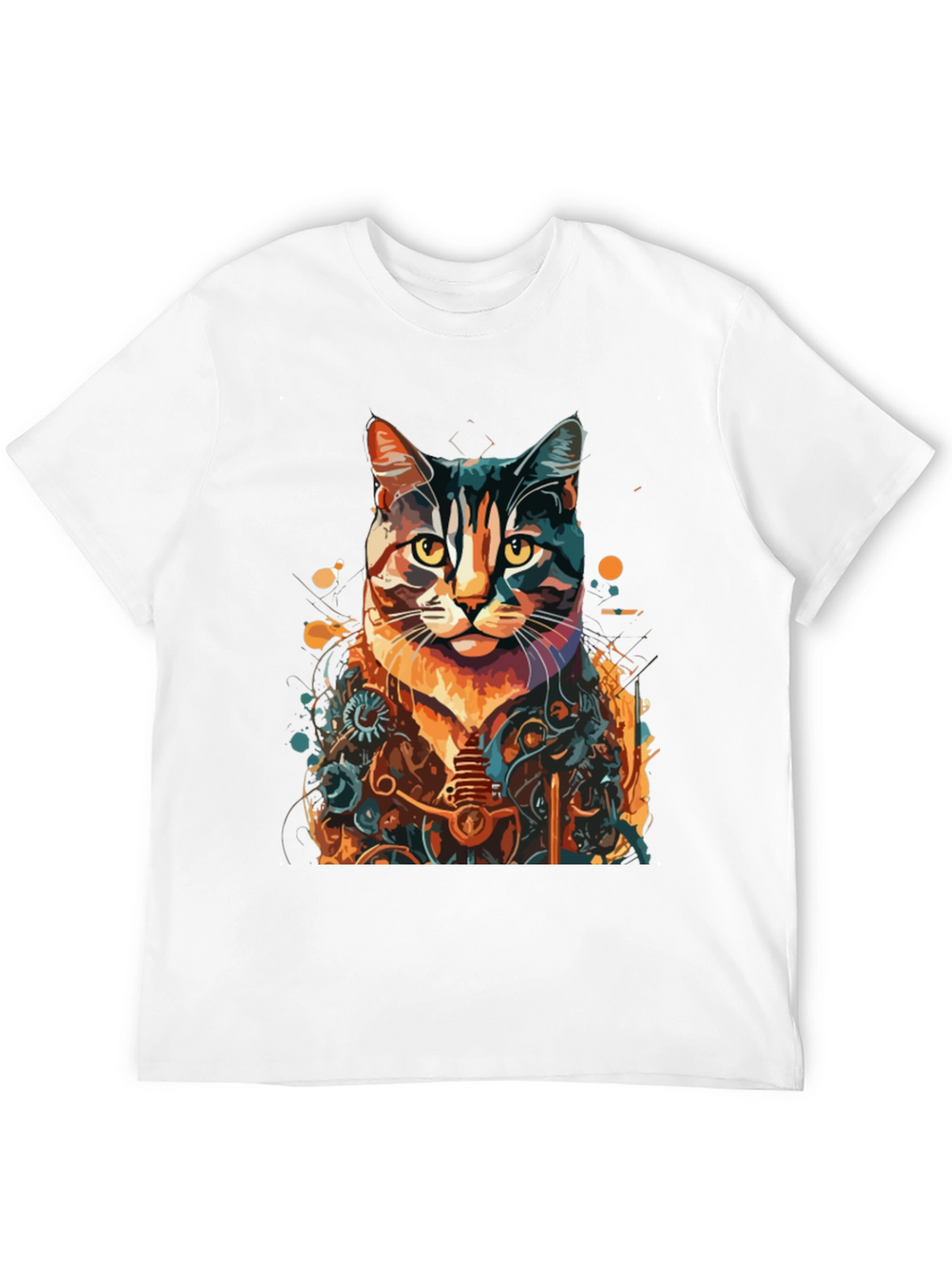 Steampunk Cat Graphic Tee - Unique Design