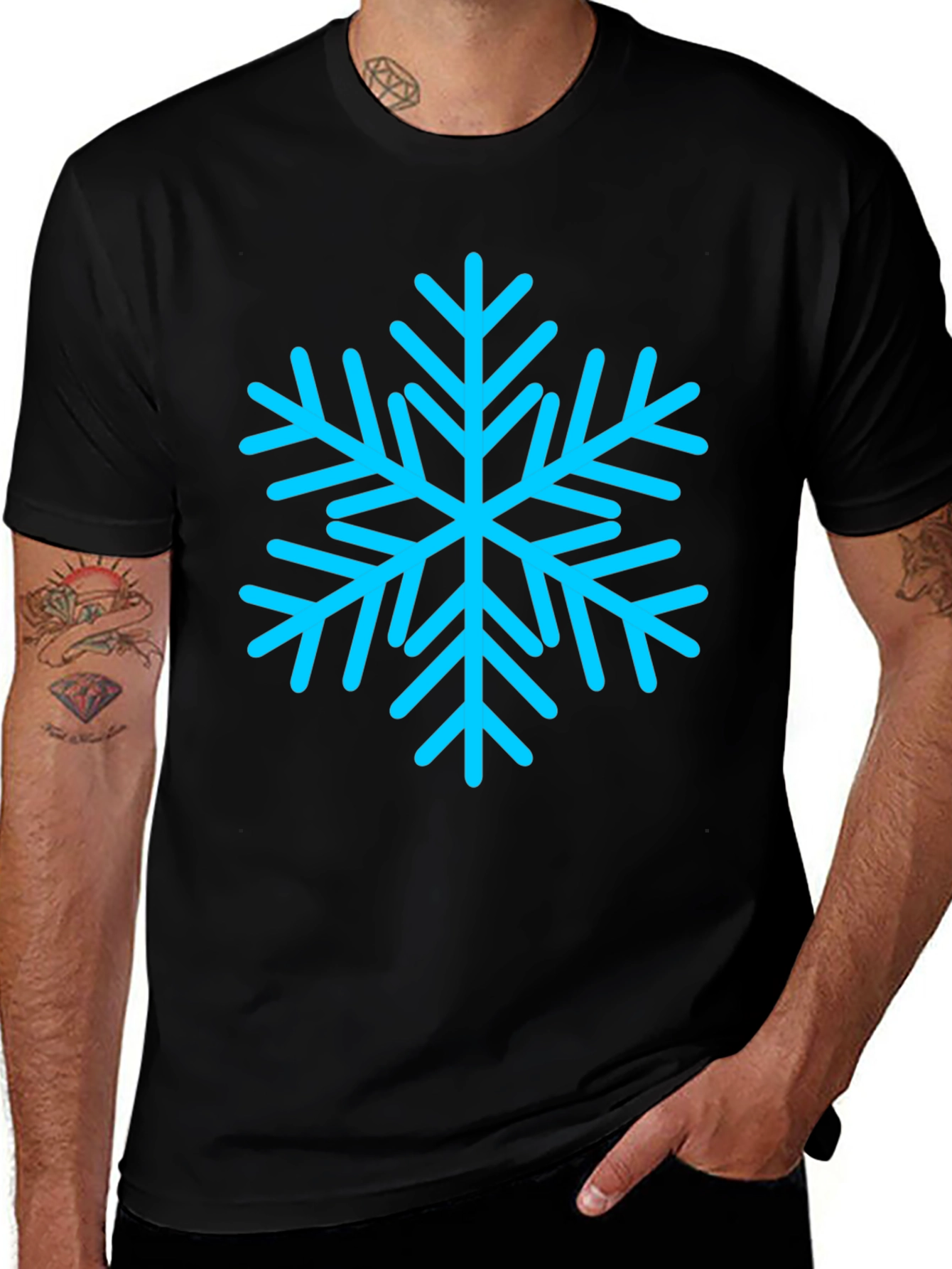 Snowflake Graphic Black T-Shirt