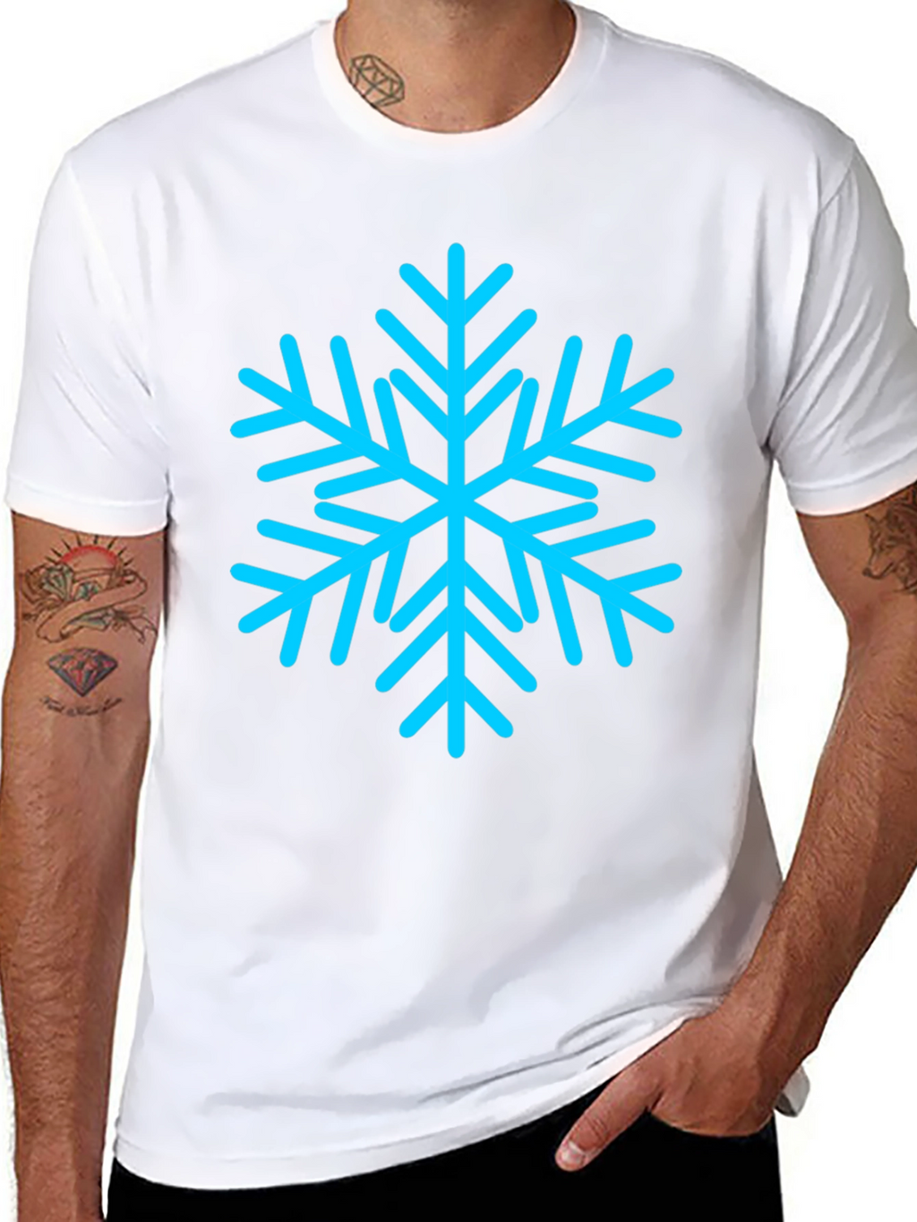 Snowflake Graphic Black T-Shirt