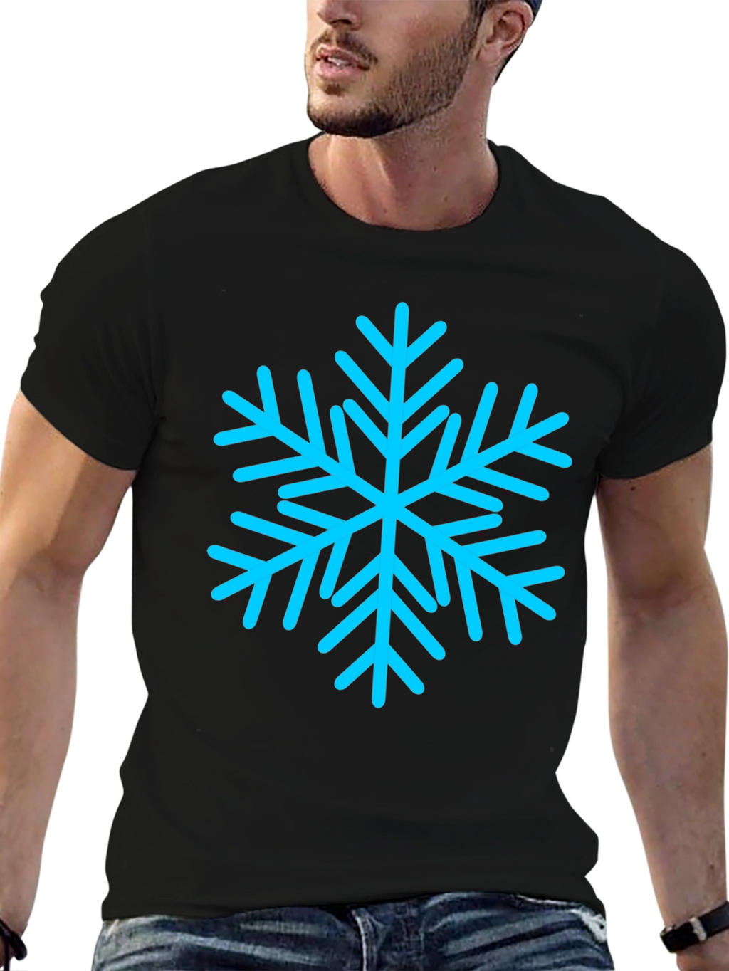 Snowflake Graphic Black T-Shirt