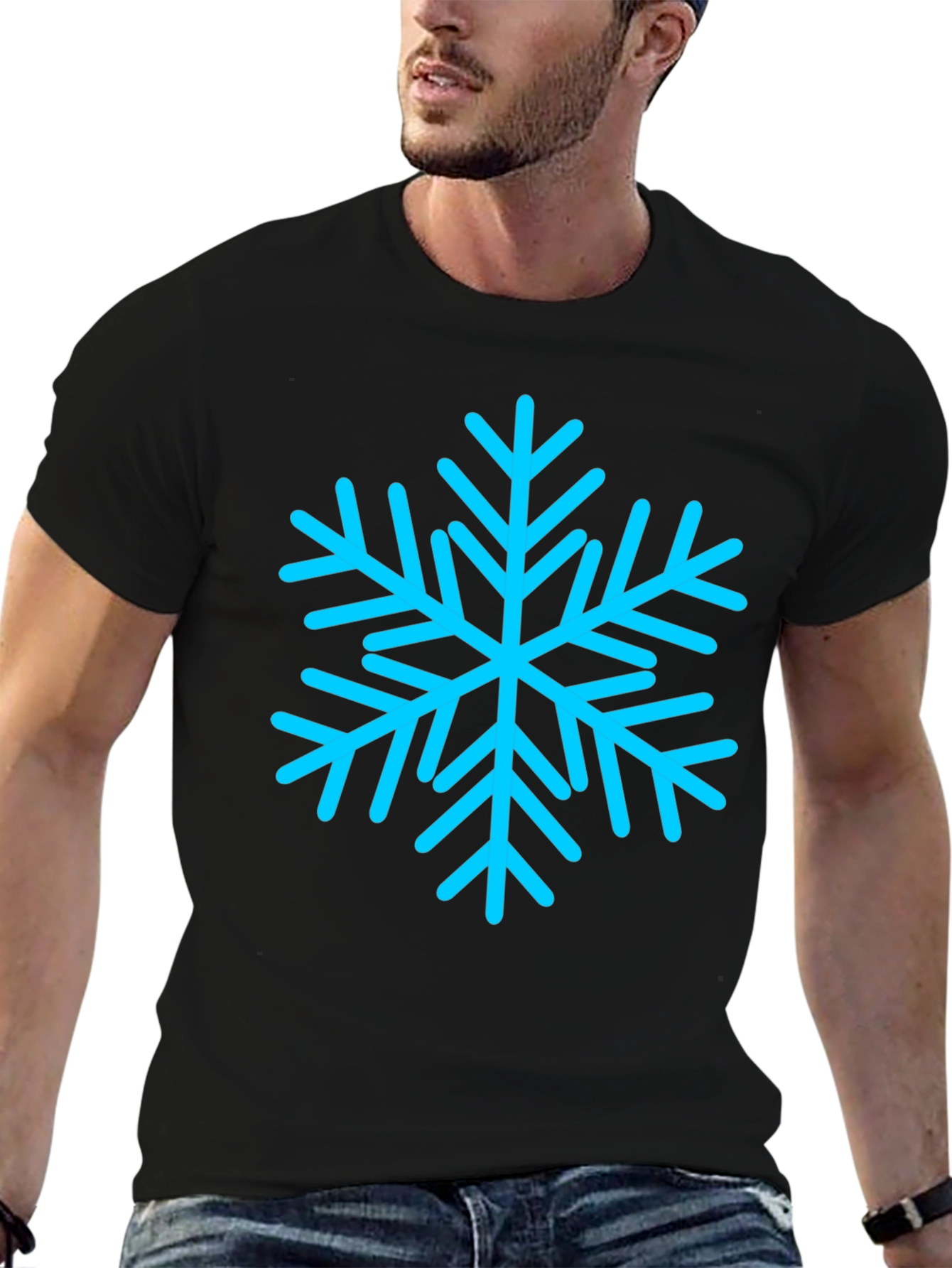Snowflake Graphic Black T-Shirt