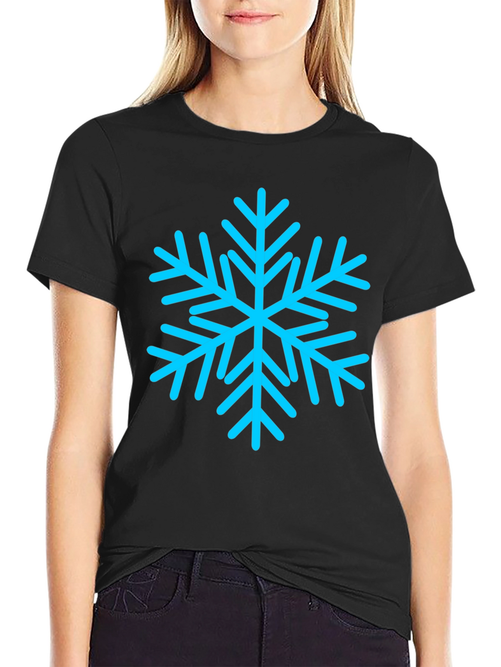 Snowflake Graphic Black T-Shirt