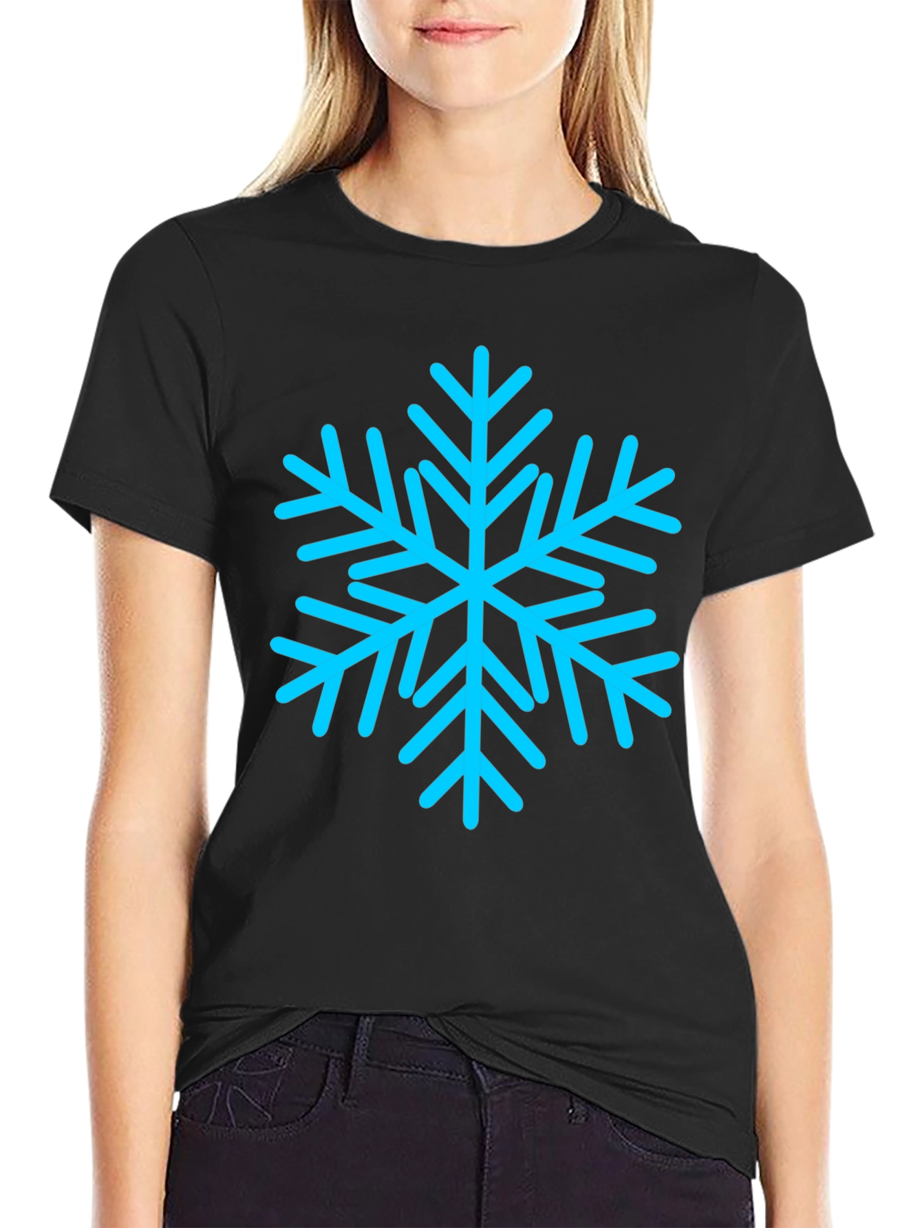 Snowflake Graphic Black T-Shirt