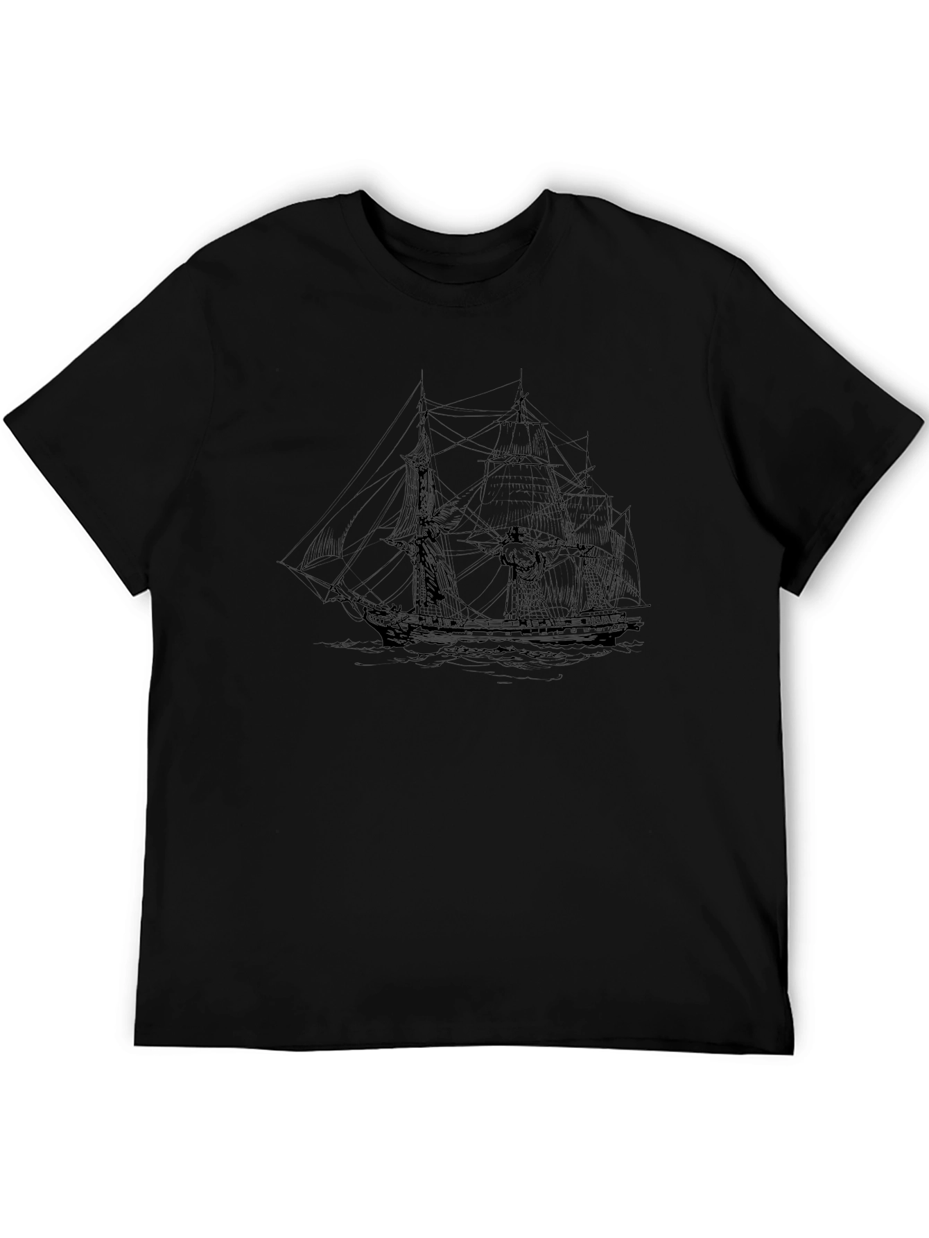 Classic Ship Graphic T-Shirt - Black