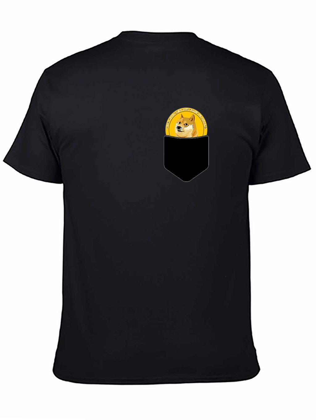 Doge Coin Pocket Tee - Black