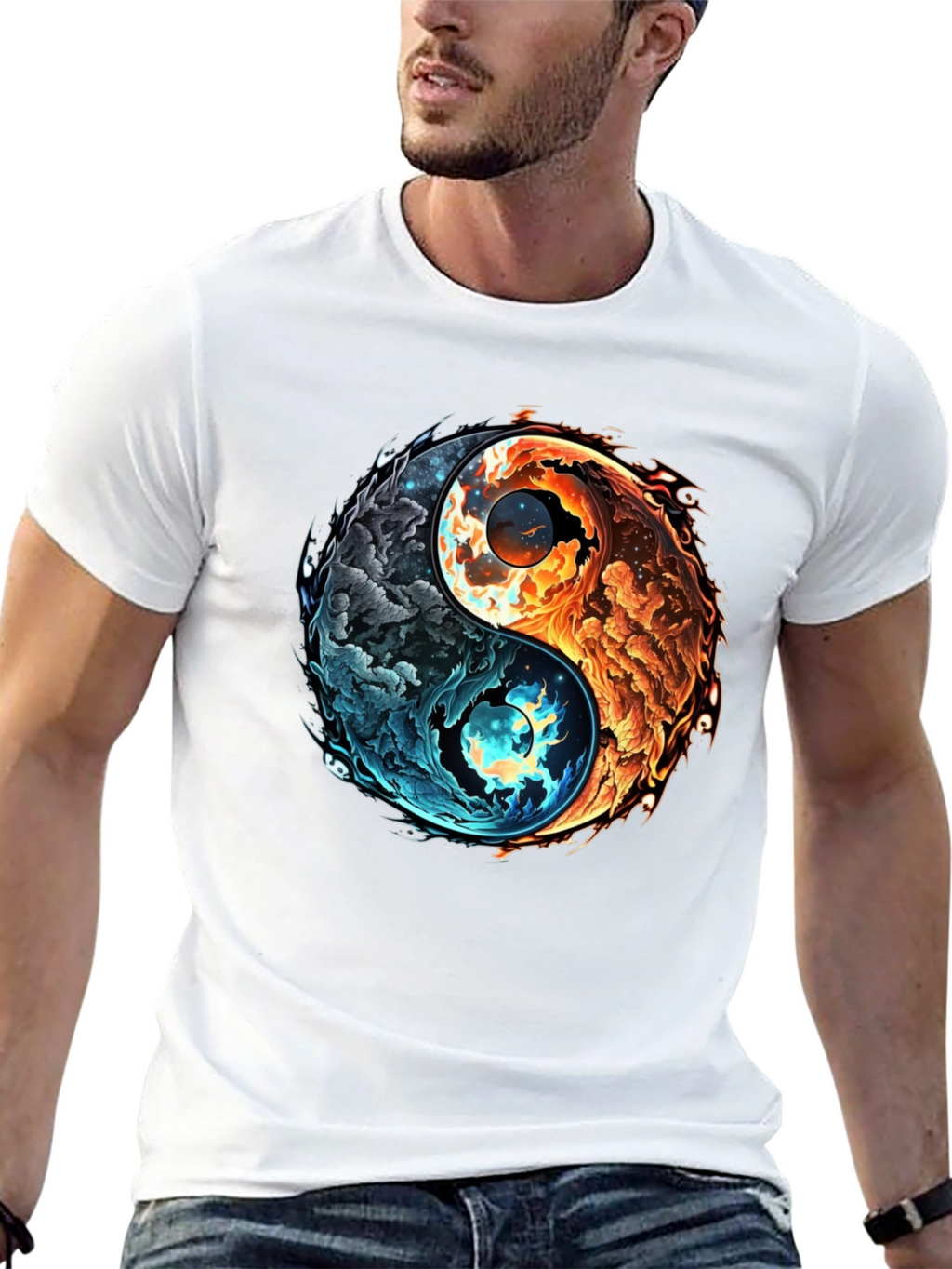 Yin Yang Fire and Ice Graphic Tee