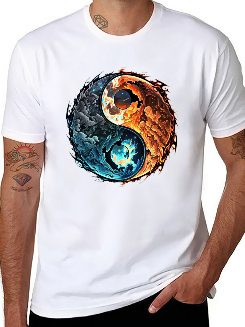 Yin Yang Fire and Ice Graphic Tee