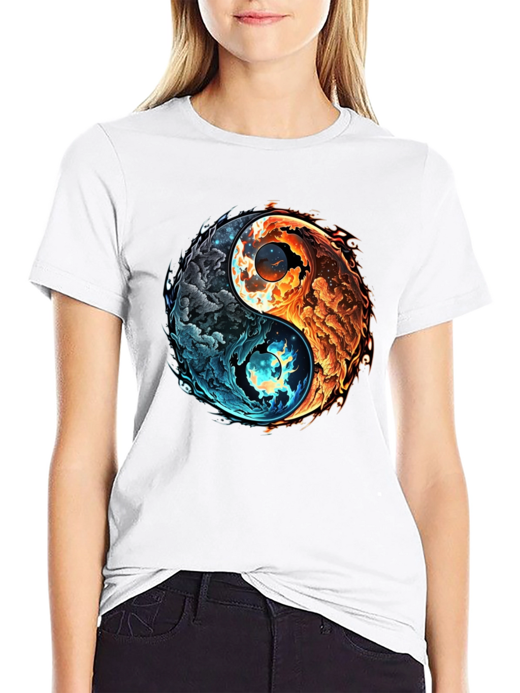 Yin Yang Fire and Ice Graphic Tee