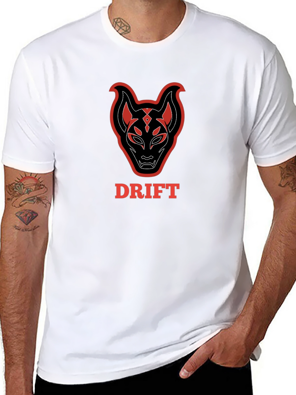 Drift Fox Mask Graphic Tee - Black Cotton T-Shirt