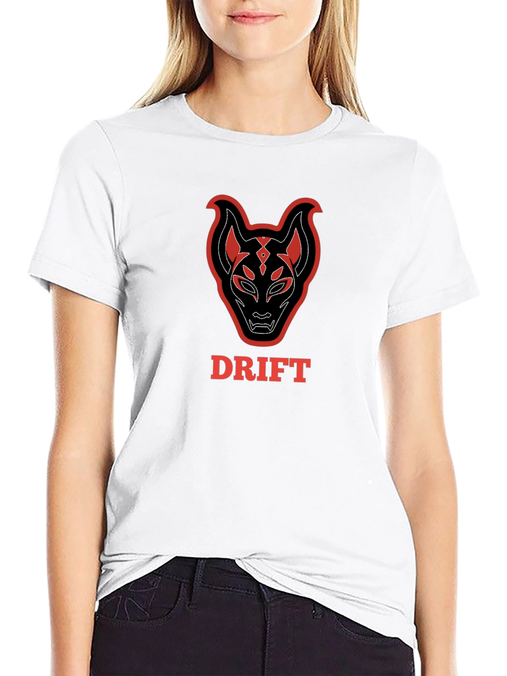 Drift Fox Mask Graphic Tee - Black Cotton T-Shirt