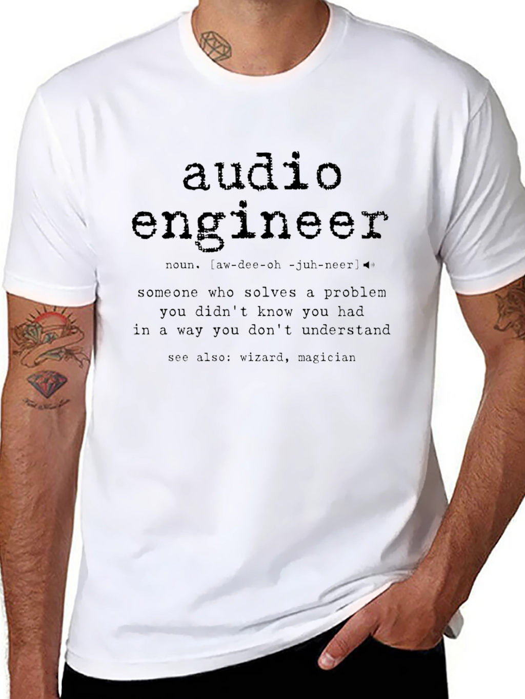 Audio Engineer Definition T-Shirt - Musician Sound Tech Gift