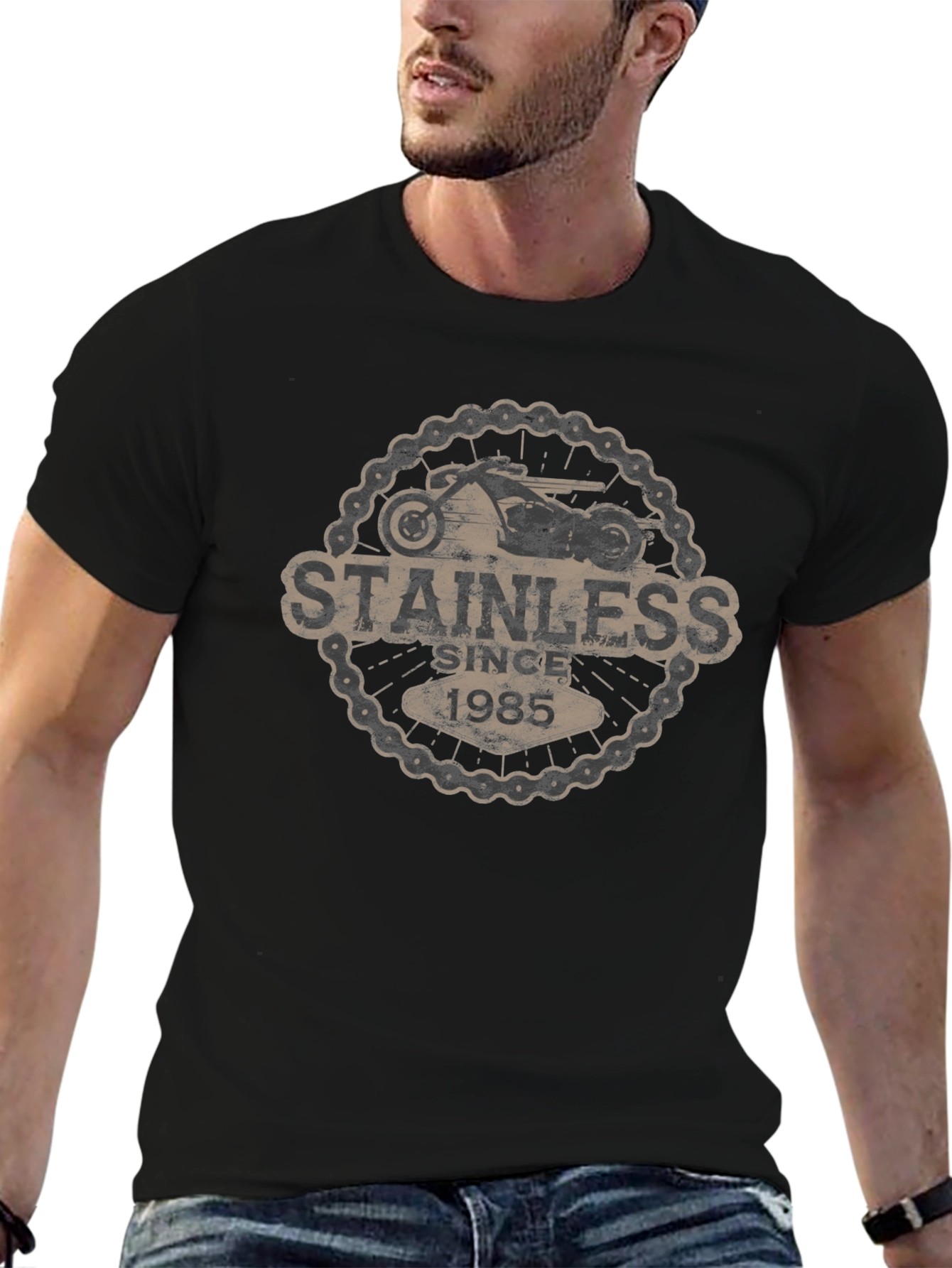 Stainless Since 1985 Black Graphic Tee