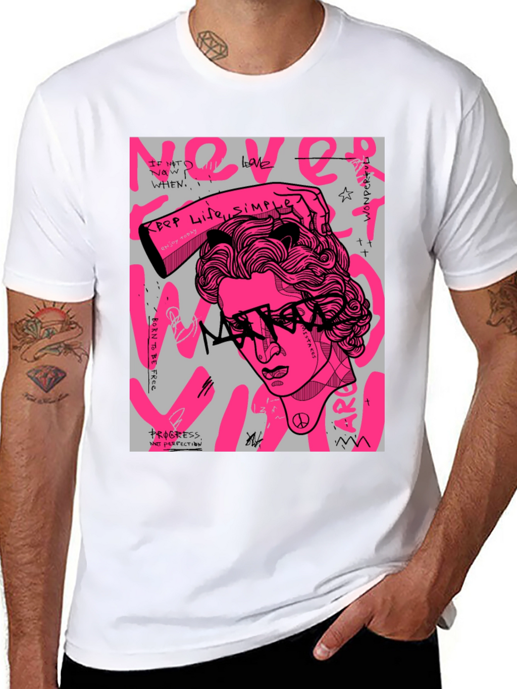 Edgy Graphic Print Tee - Artistic Streetwear