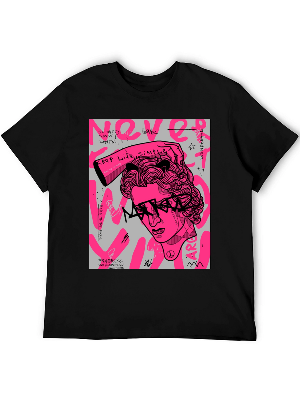 Edgy Graphic Print Tee - Artistic Streetwear