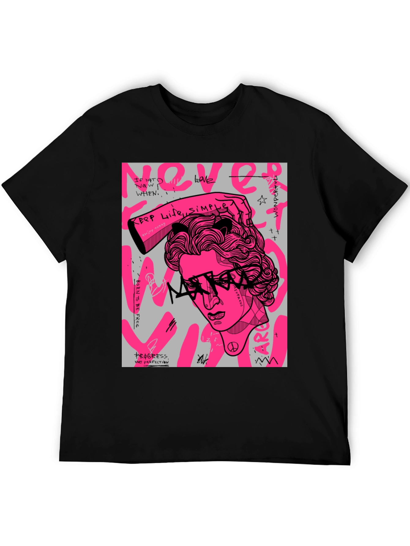 Edgy Graphic Print Tee - Artistic Streetwear