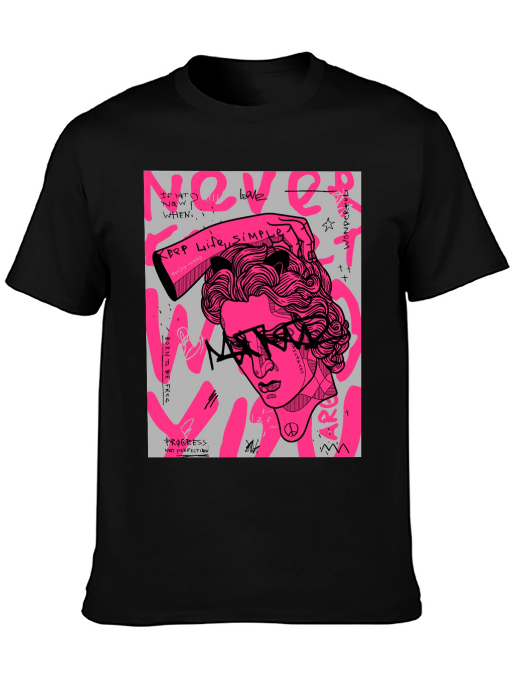 Edgy Graphic Print Tee - Artistic Streetwear