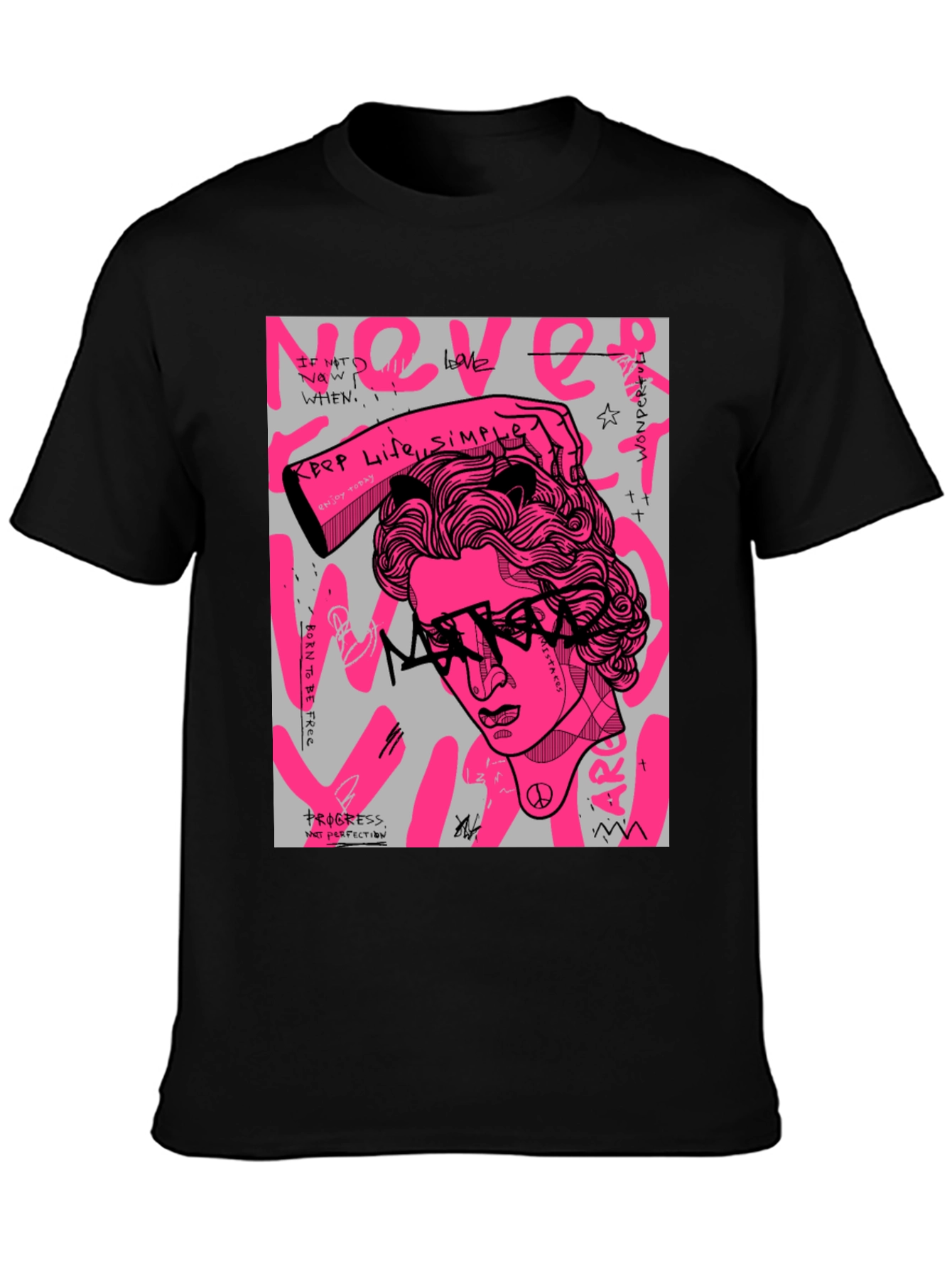 Edgy Graphic Print Tee - Artistic Streetwear