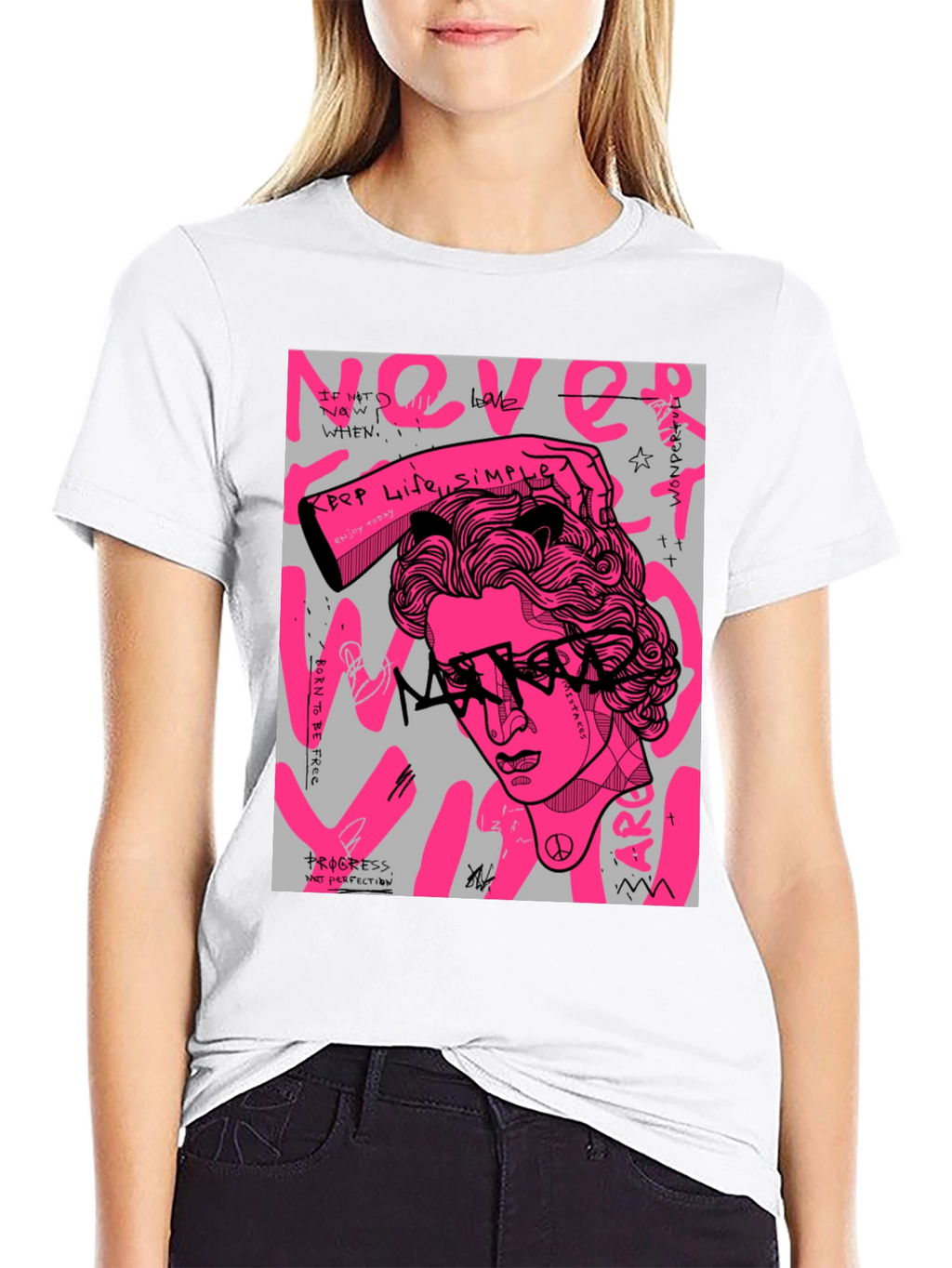 Edgy Graphic Print Tee - Artistic Streetwear