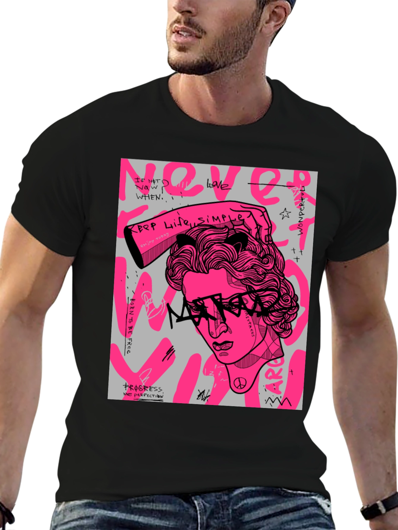 Edgy Graphic Print Tee - Artistic Streetwear