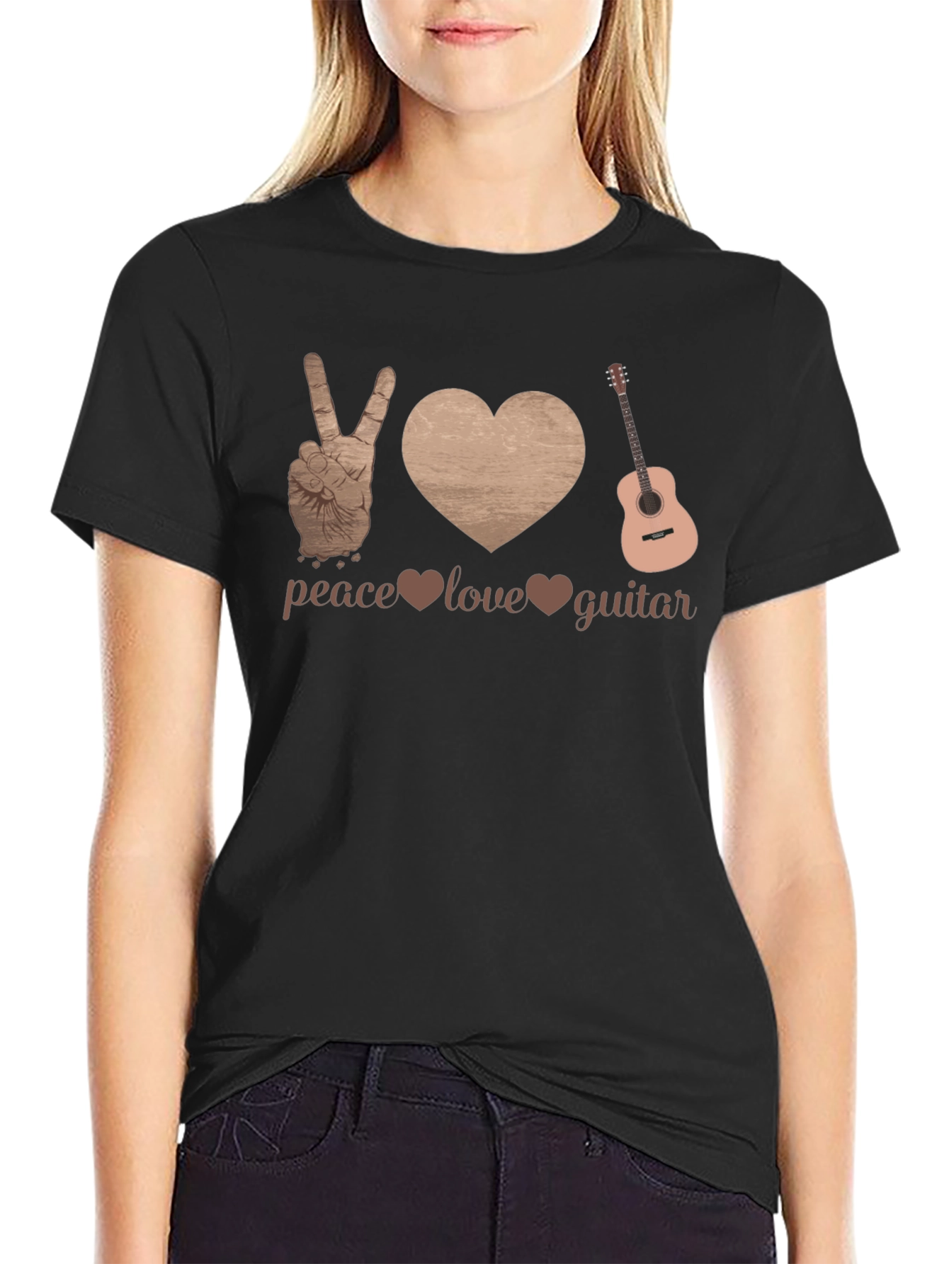 Peace Love Guitar Graphic Tee