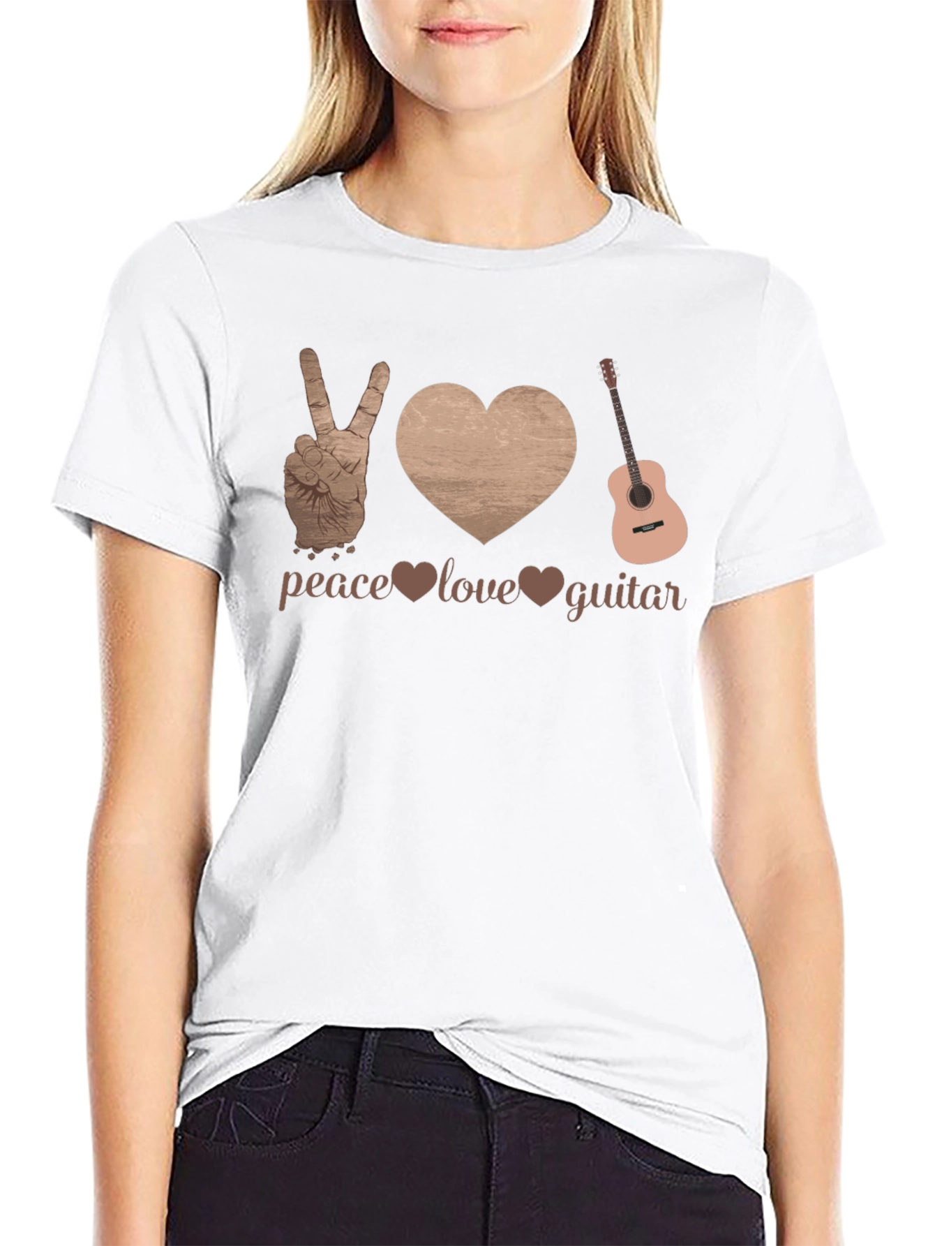 Peace Love Guitar Graphic Tee