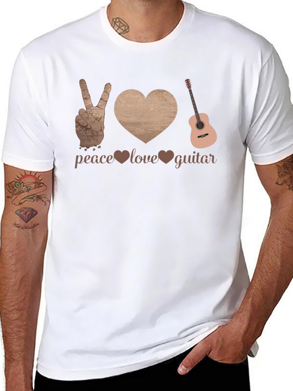 Peace Love Guitar Graphic Tee