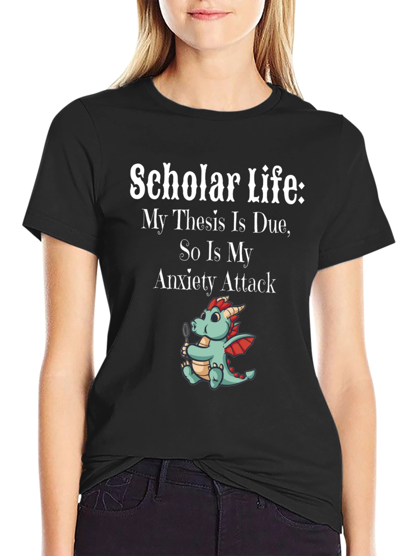 Scholar Life Thesis Due Anxiety Attack Graphic Tee