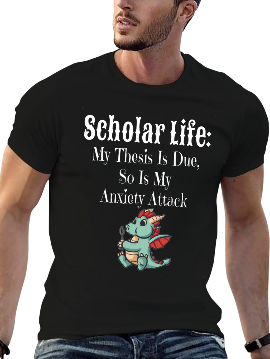 Scholar Life Thesis Due Anxiety Attack Graphic Tee