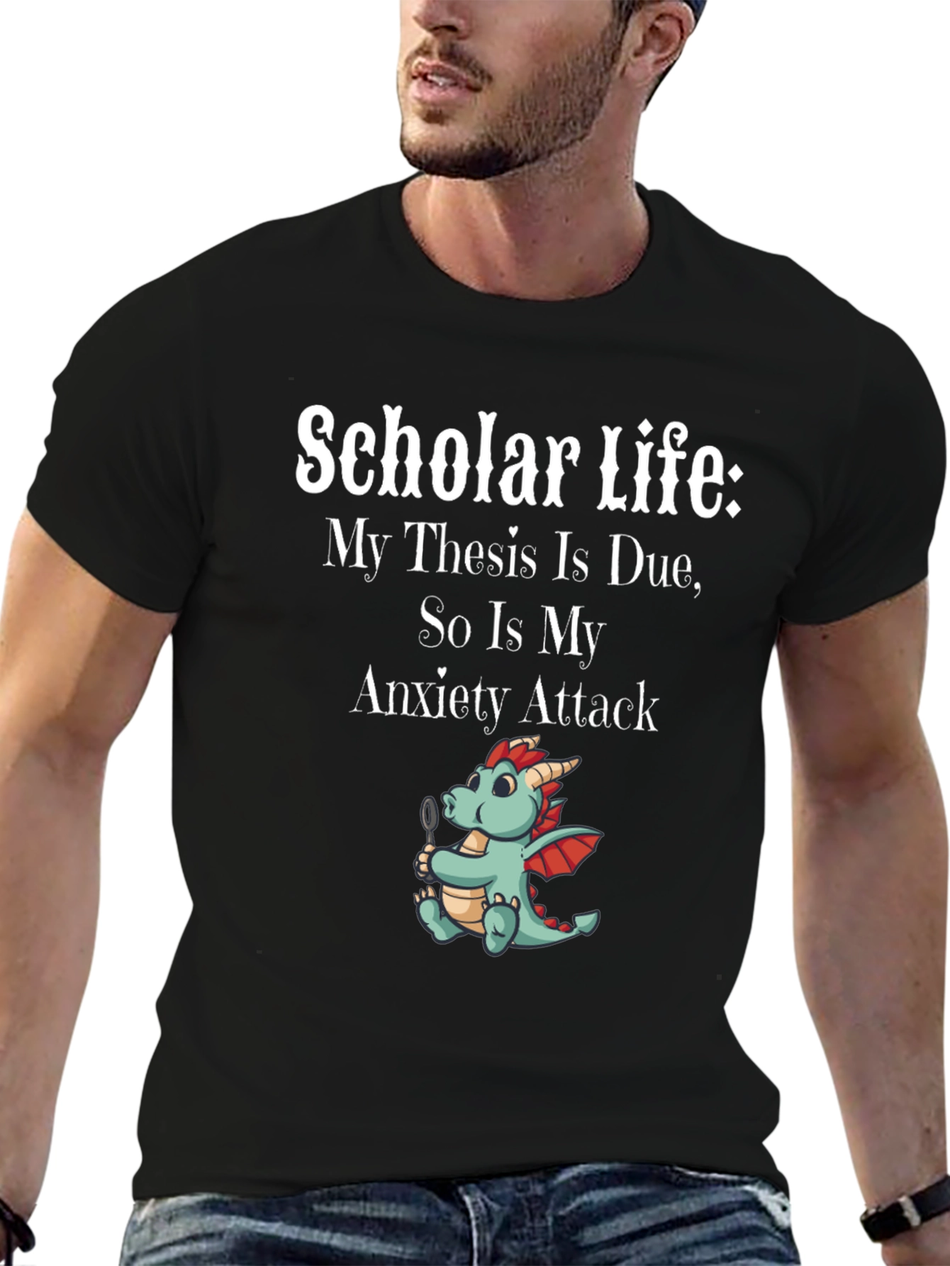 Scholar Life Thesis Due Anxiety Attack Graphic Tee