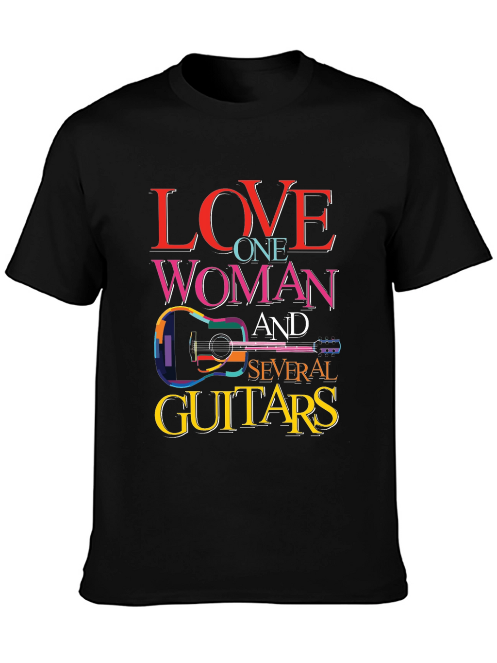 Love One Woman and Several Guitars Graphic T-Shirt