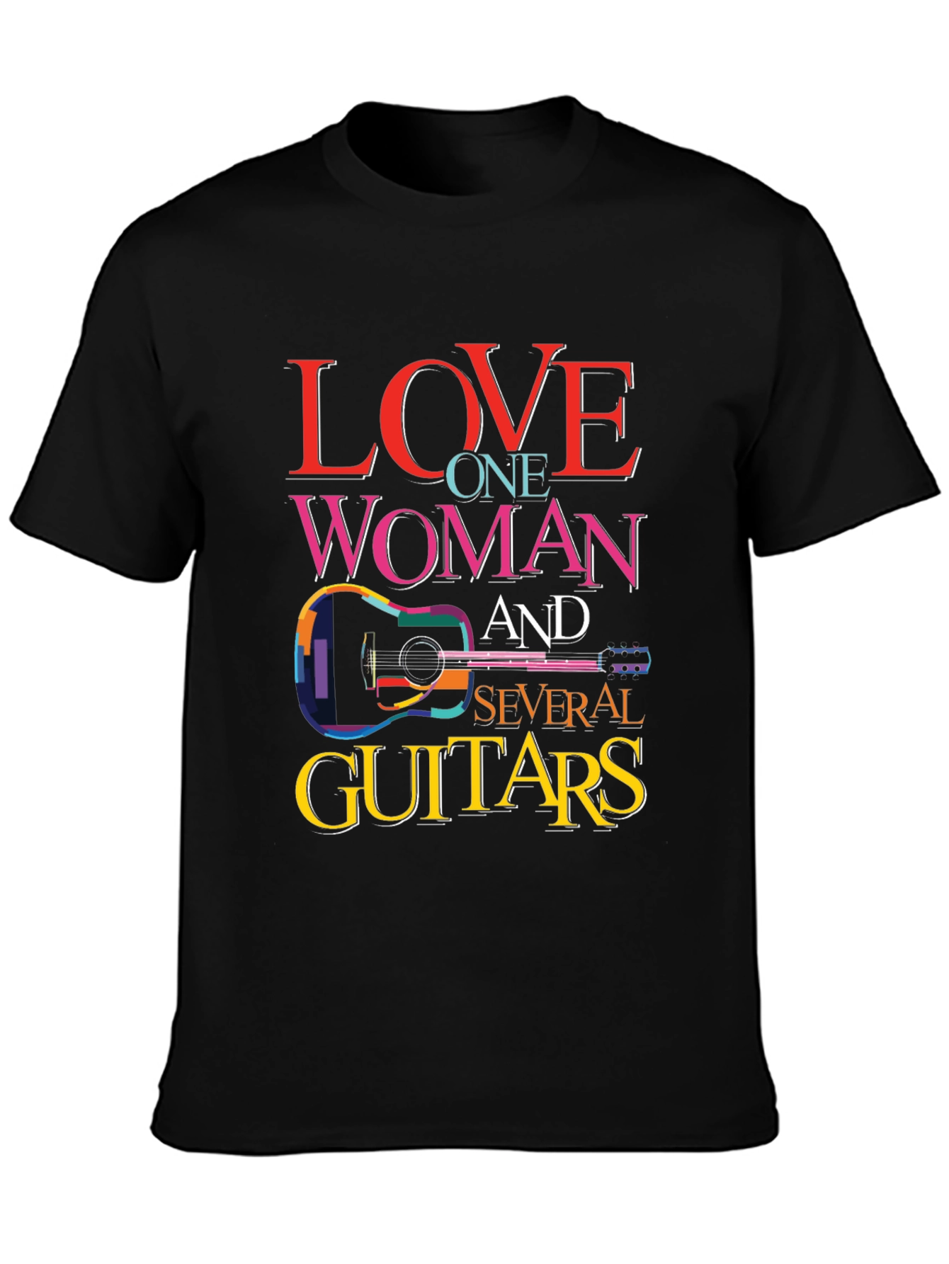 Love One Woman and Several Guitars Graphic T-Shirt