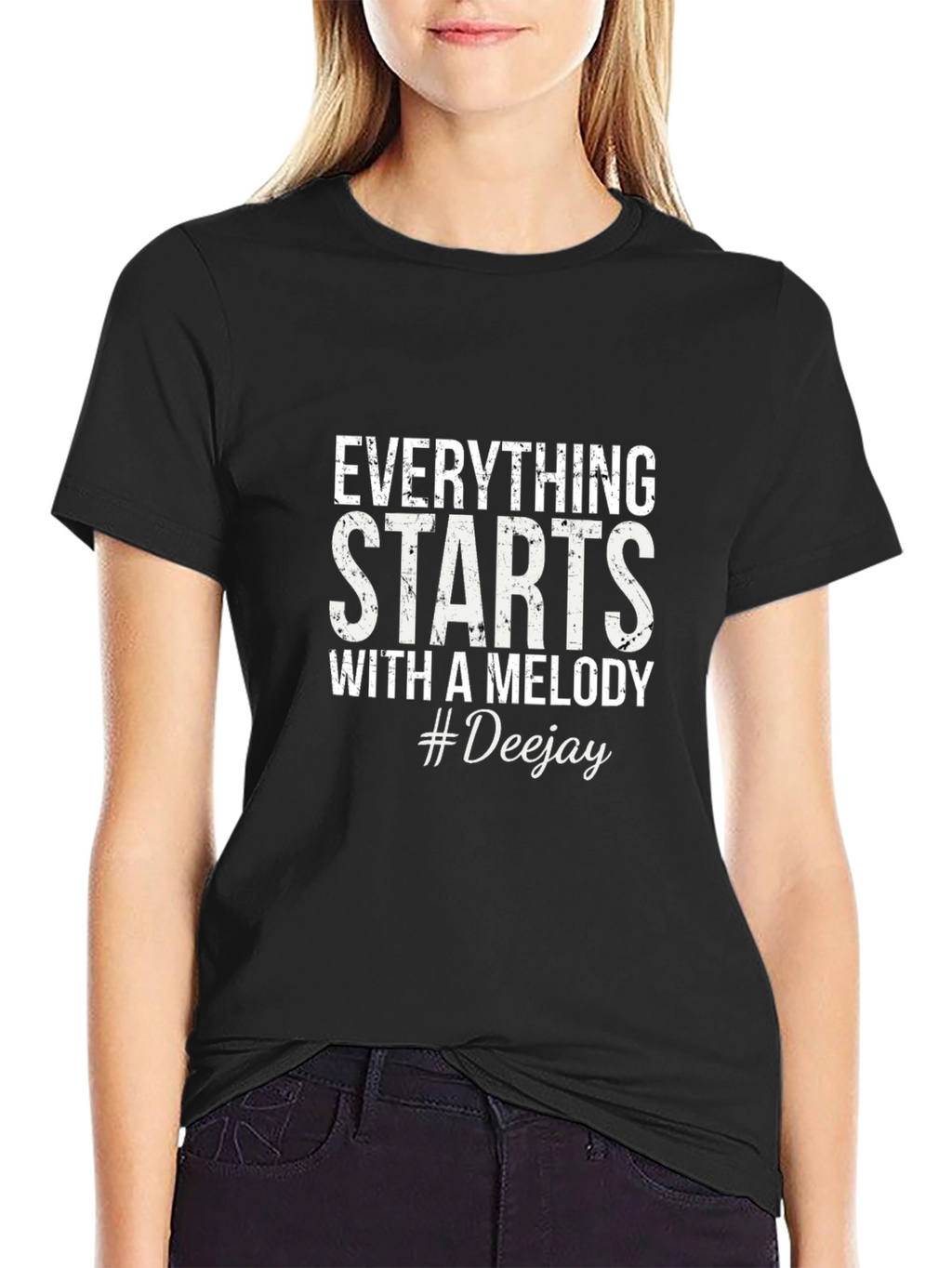 Everything Starts With a Melody #Deejay Black T-Shirt