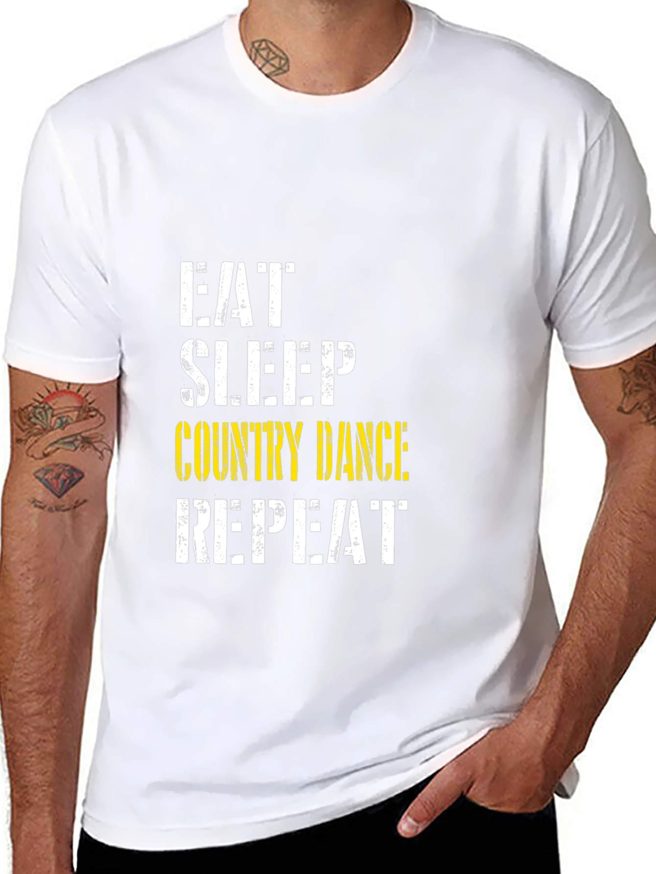 Eat Sleep Country Dance Repeat Black T-Shirt
