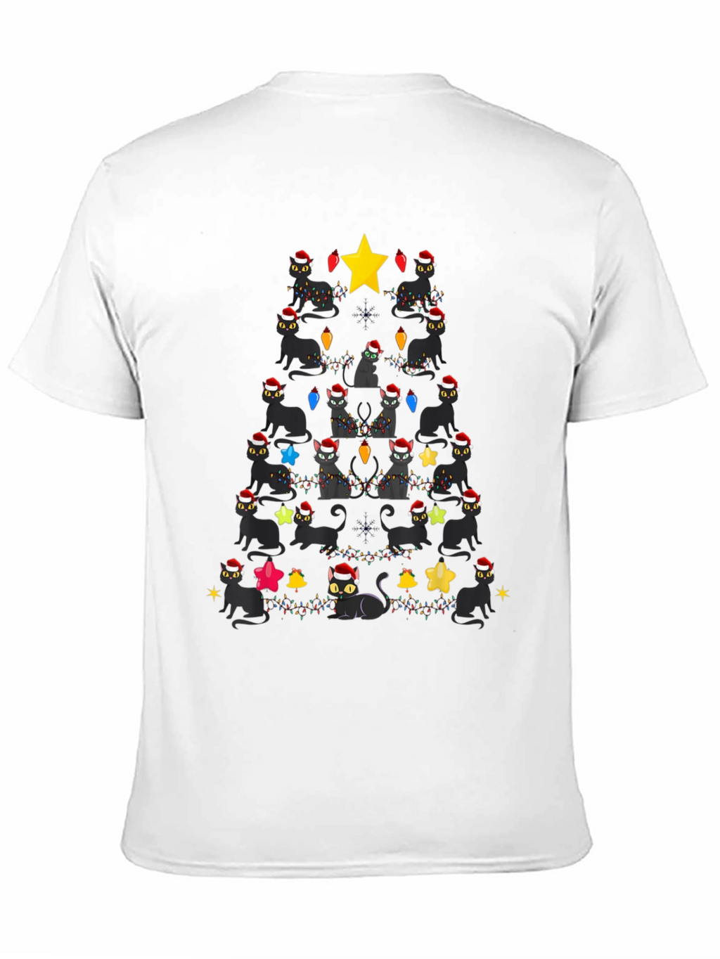 Black Cats Christmas Tree T-Shirt