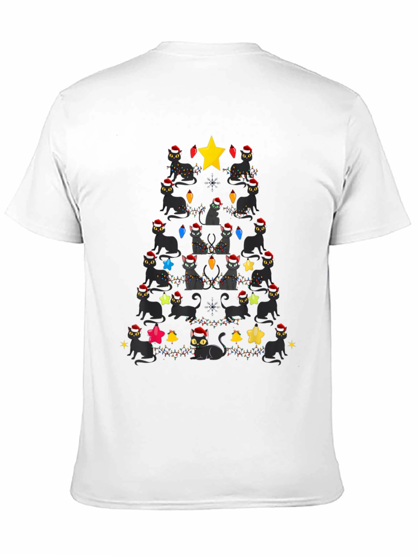 Black Cats Christmas Tree T-Shirt