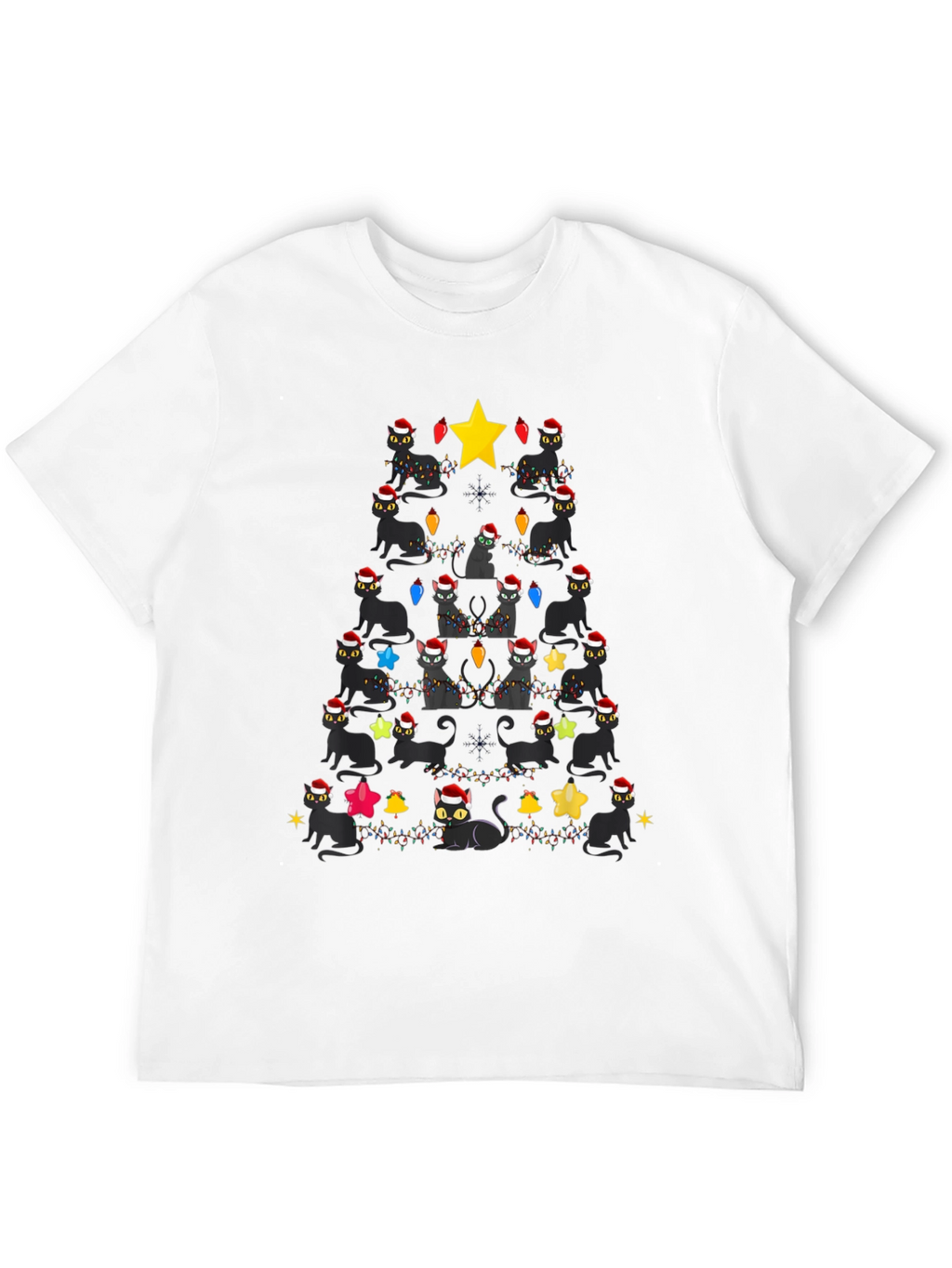 Black Cats Christmas Tree T-Shirt