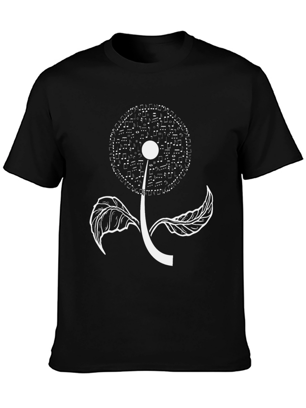 Musical Dandelion Black T-Shirt