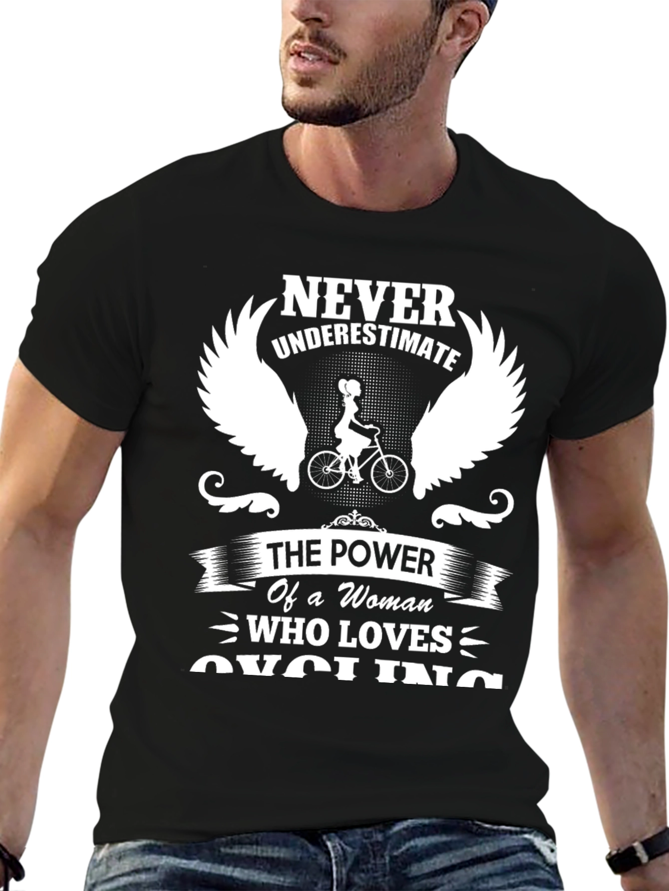 Never Underestimate Cycling Womans T-shirt