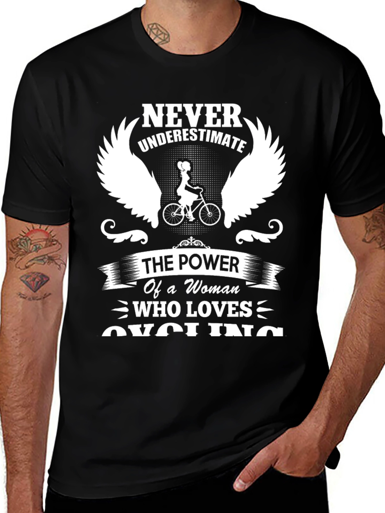 Never Underestimate Cycling Womans T-shirt