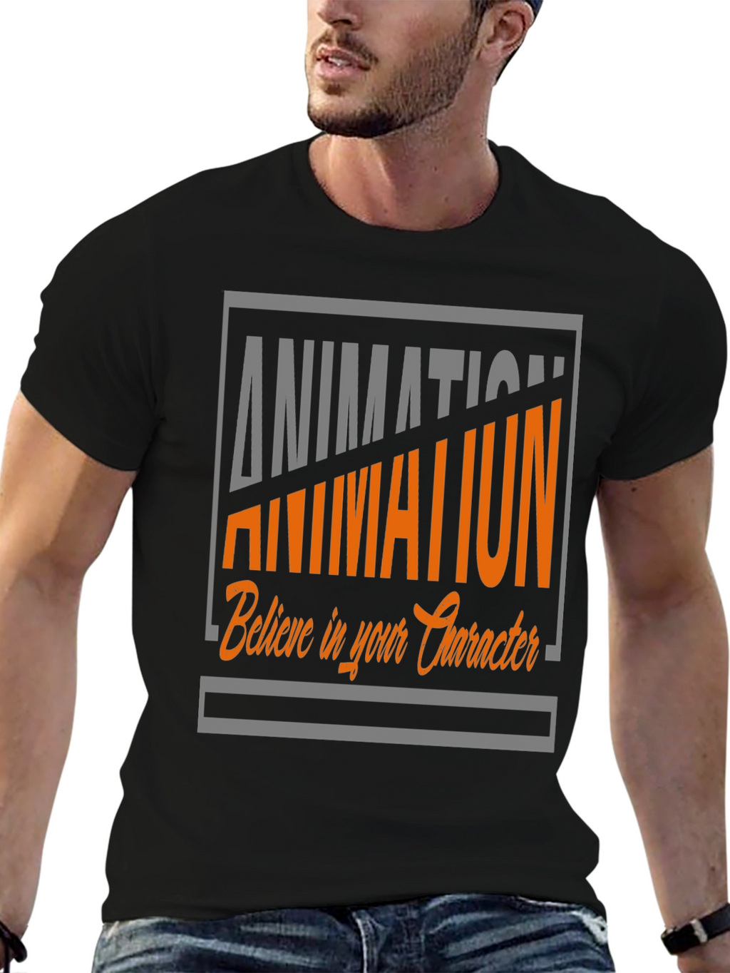 Animation Graphic Tee - Believe in Your Character T-Shirt