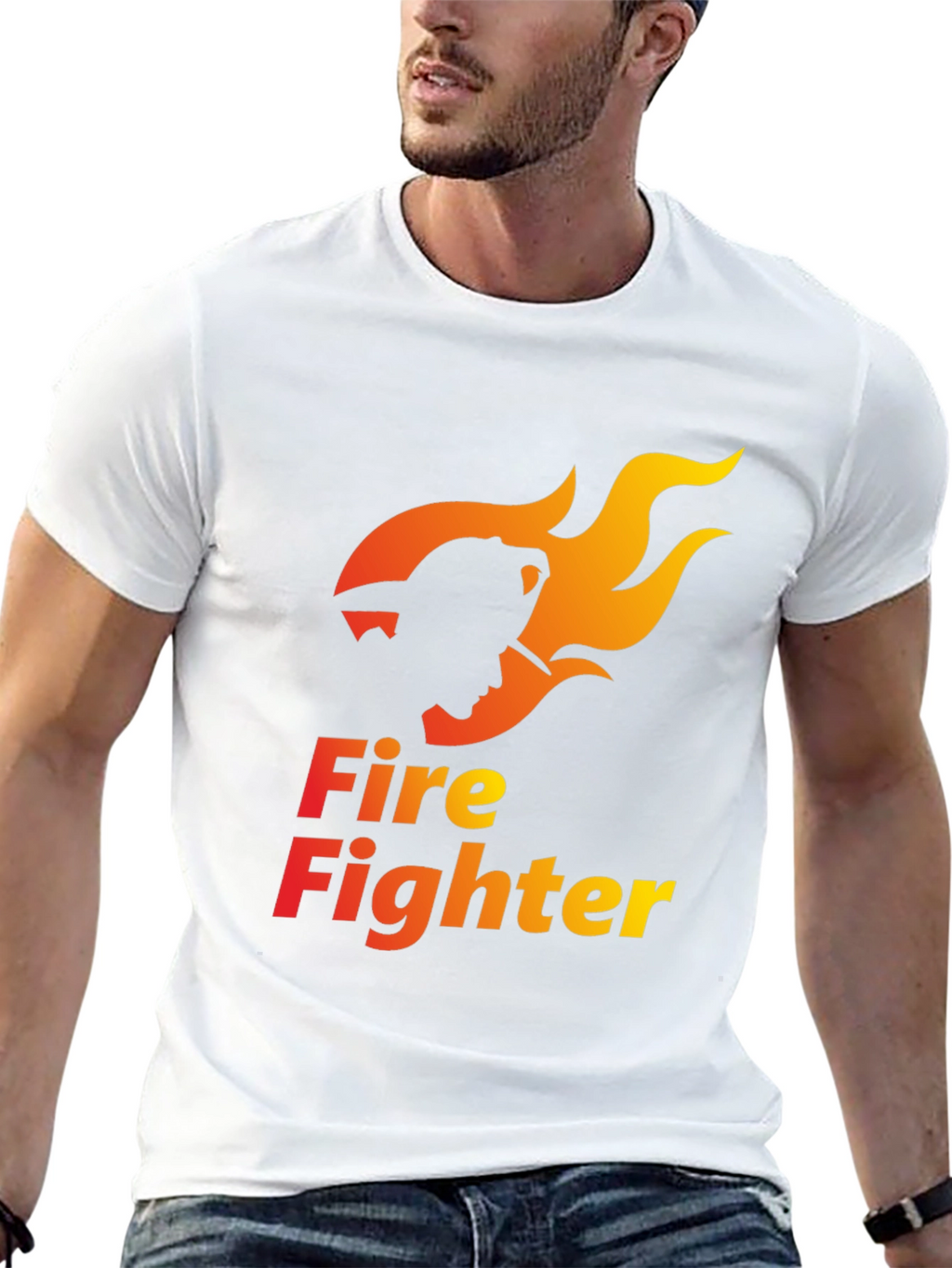 Firefighter Graphic Tee - Black Cotton Comfort