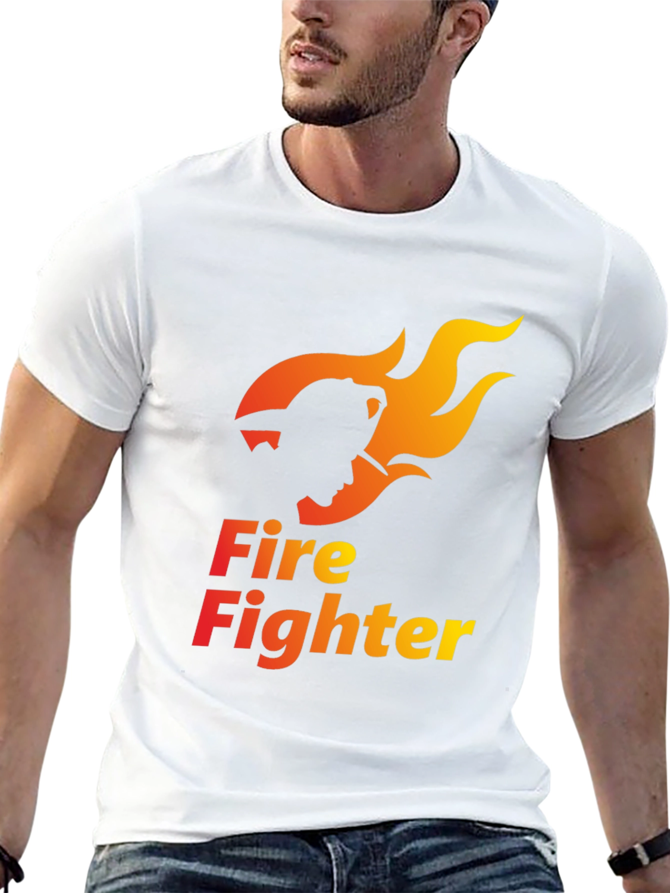 Firefighter Graphic Tee - Black Cotton Comfort