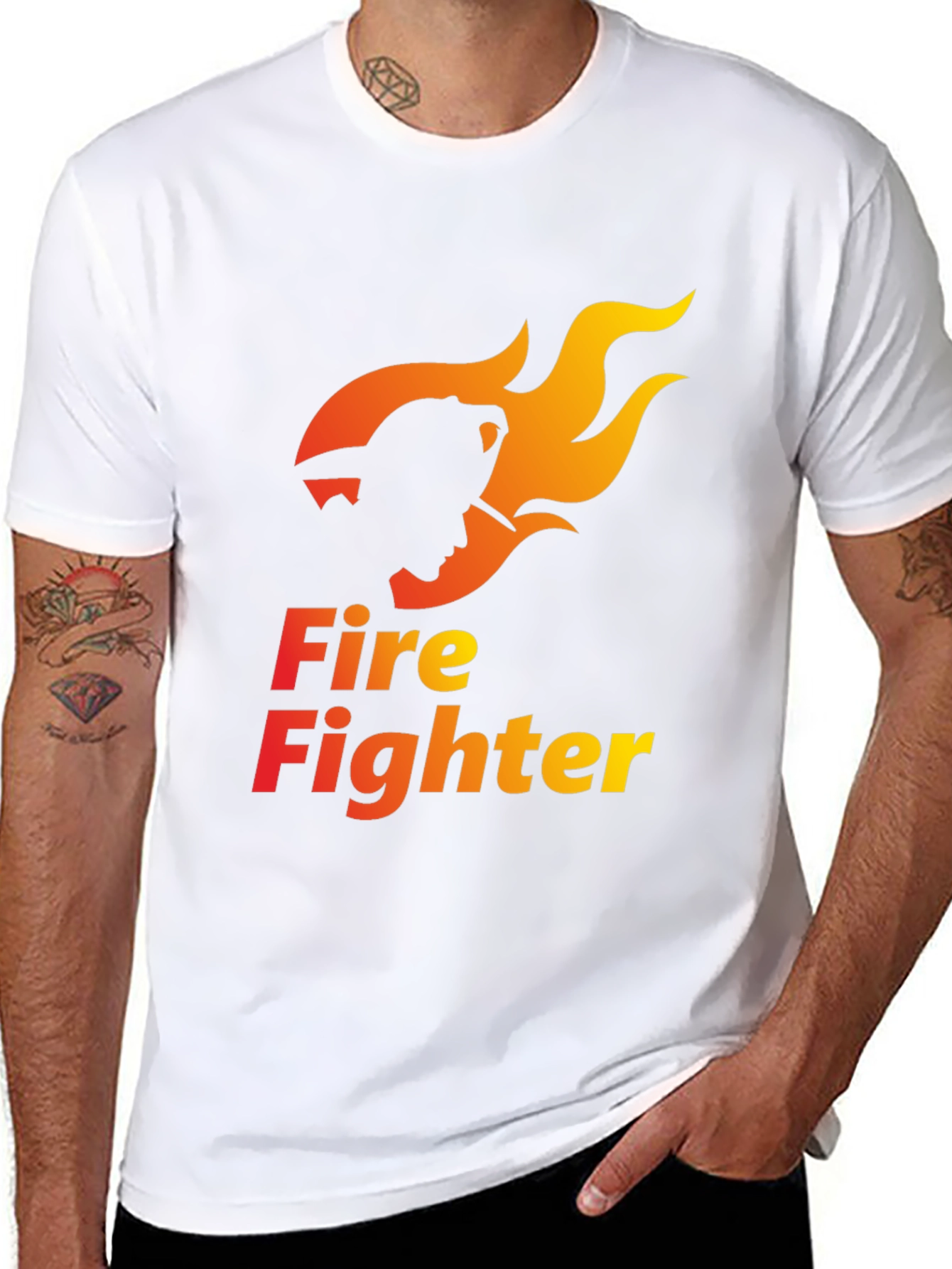 Firefighter Graphic Tee - Black Cotton Comfort
