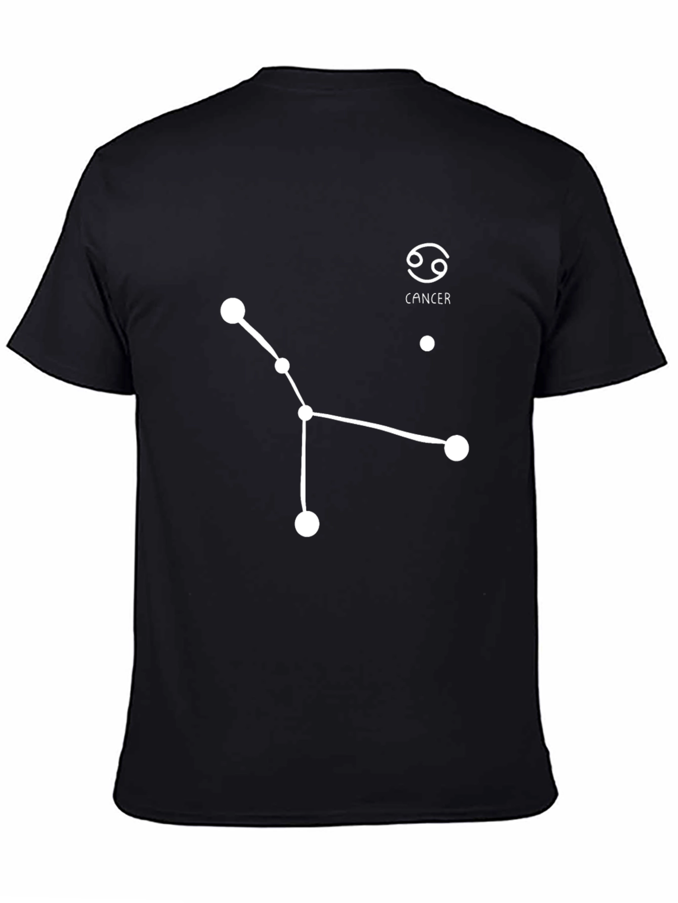 Cancer Zodiac Constellation Black T-Shirt