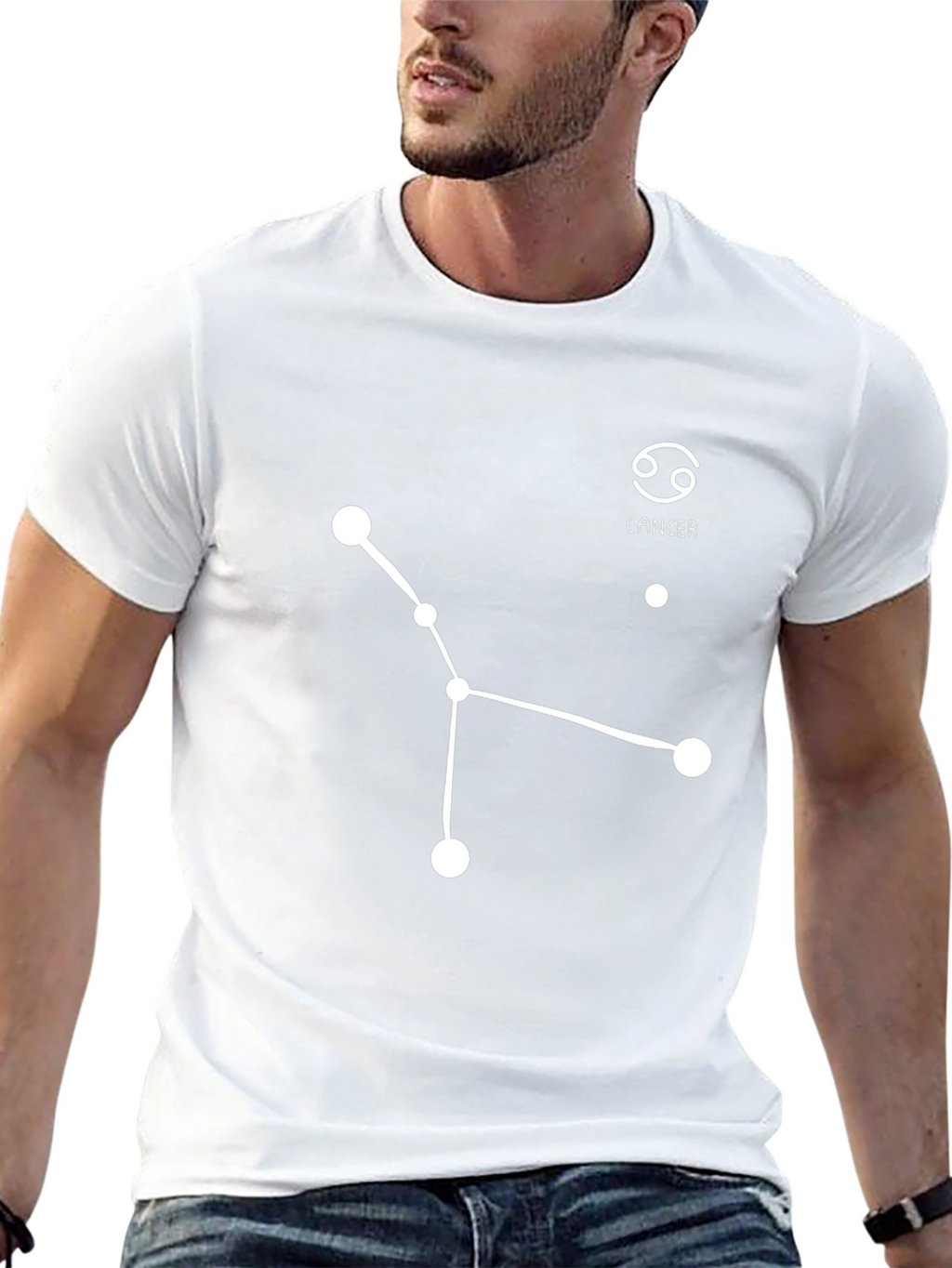 Cancer Zodiac Constellation Black T-Shirt